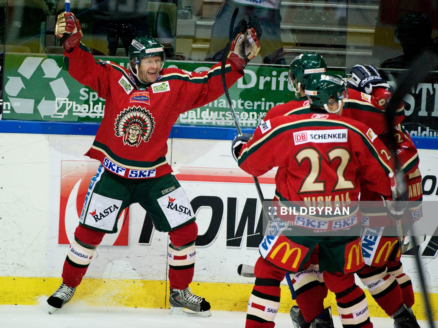 Tomi Kallio, Frölunda, gör 2-1. Jubel