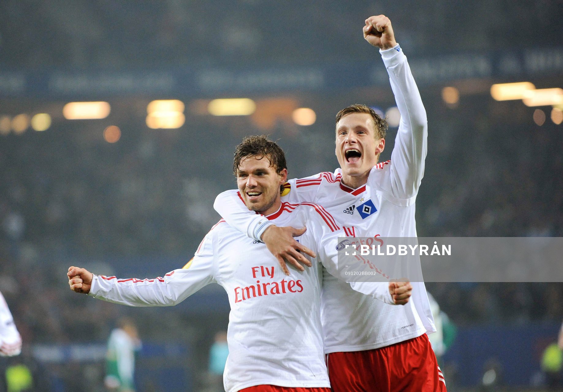 Marcus Berg och Marcell Jansen, Hamburg, glädje, jubel