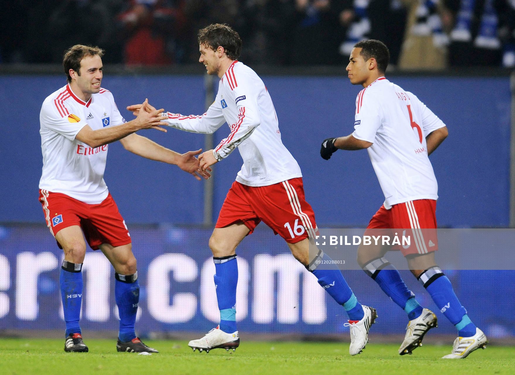 Joris Mathijsen, Marcus Berg och Dennis Aogo, Hamburg,