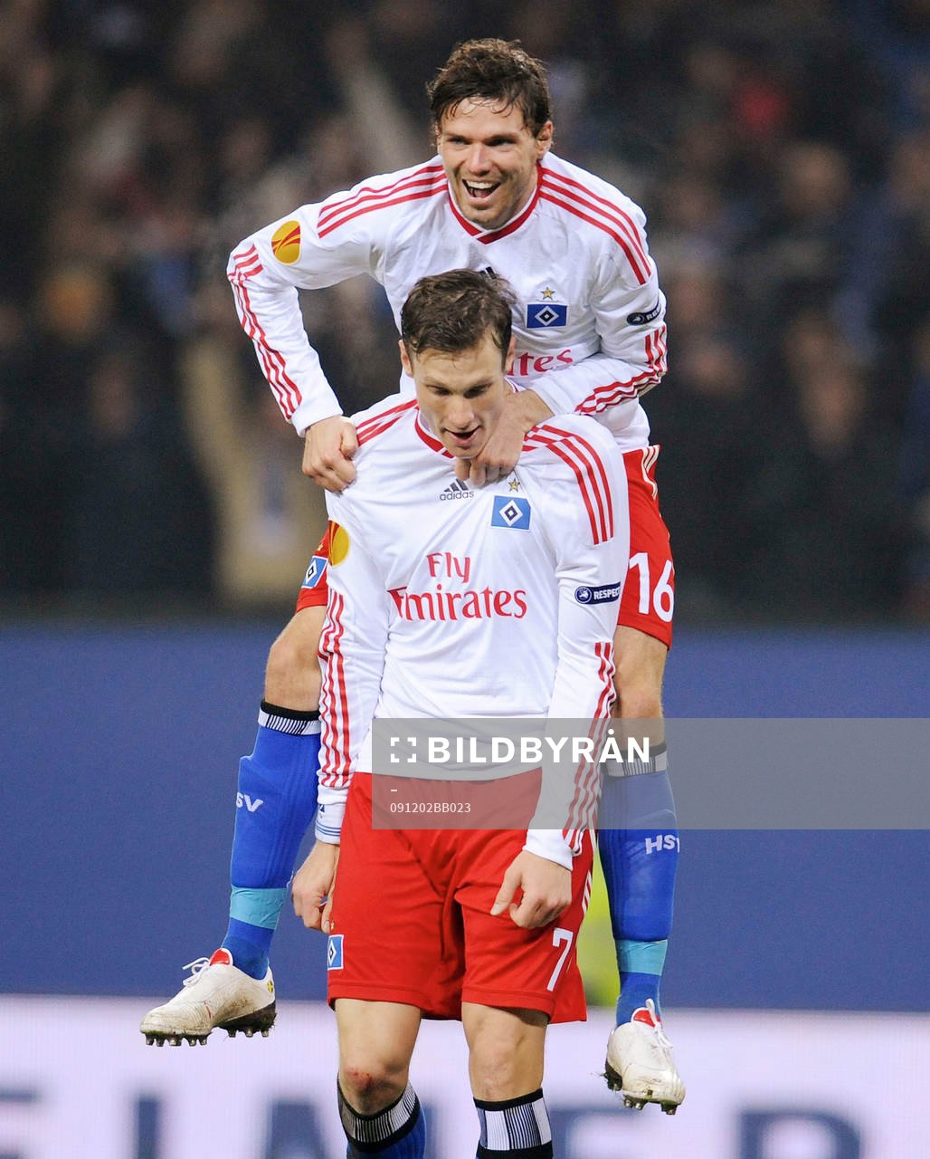 Marcus Berg och Marcell Jansen, Hamburg, glädje, jubel
