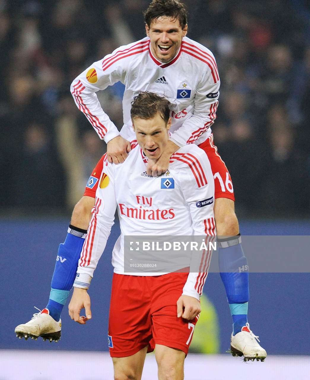  Marcus Berg och Marcell Jansen, Hamburg, glädje, jubel.