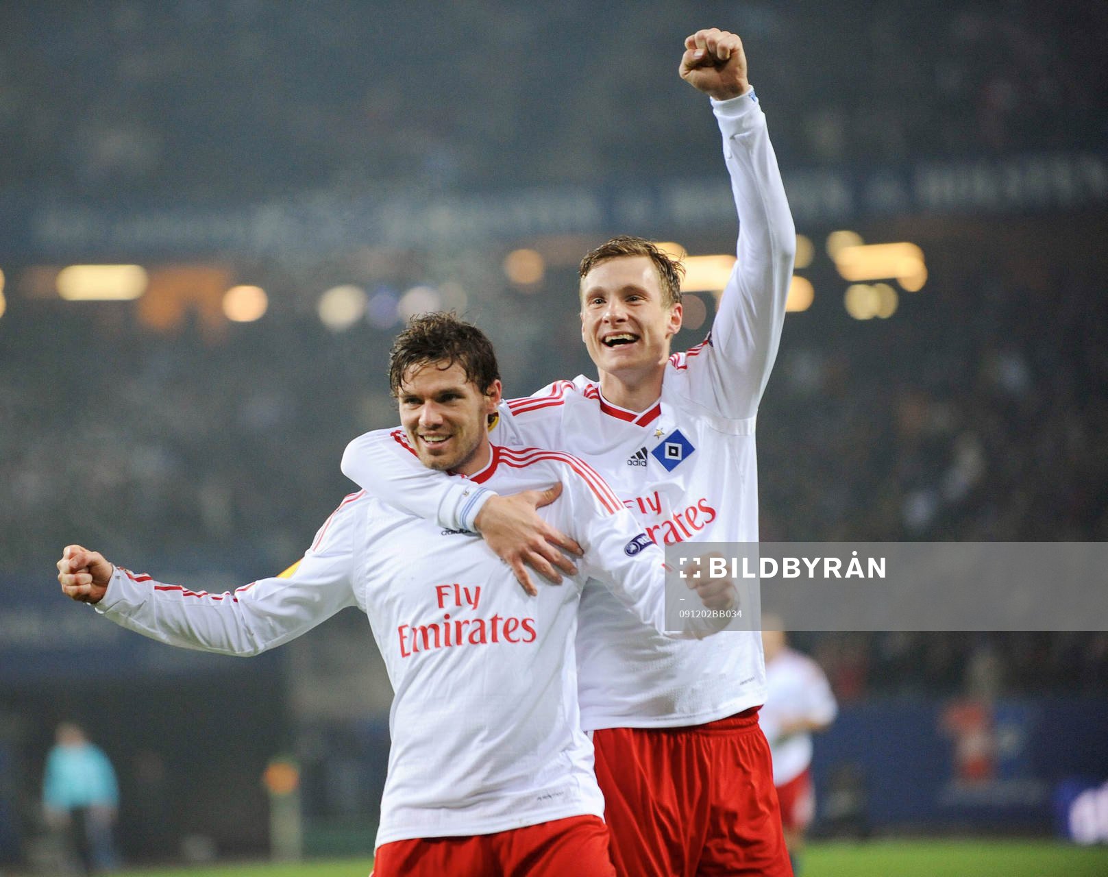  Marcus Berg och Marcell Jansen, Hamburg, glädje, jubel.