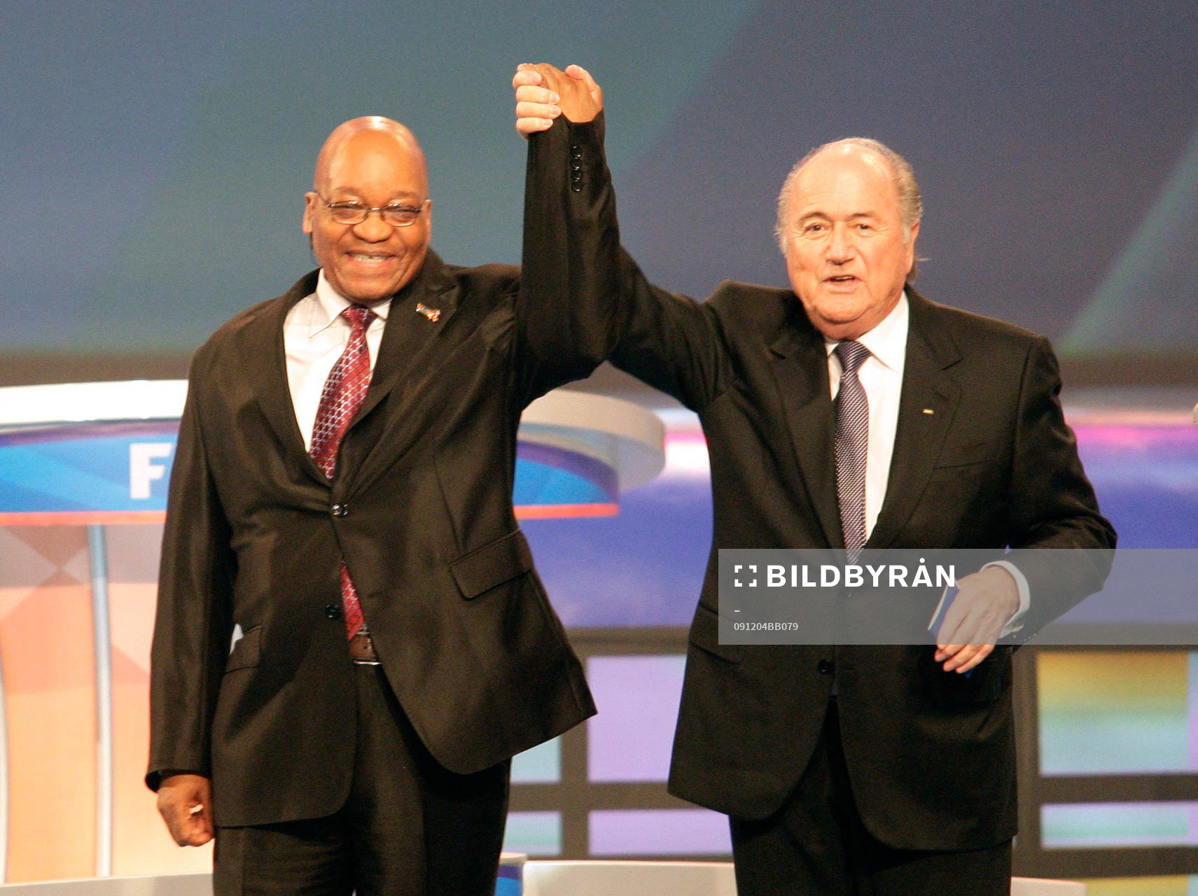 Jacob Zuma, president, Sydafrika och Sepp Blatter,