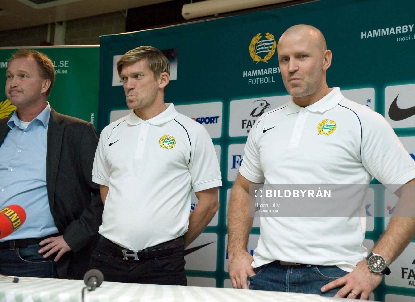  Per Apelgren, Sportchef, Jesper Blomqvist, assisterande tränare och Michael Borgqvist, tränare, Hammarby.