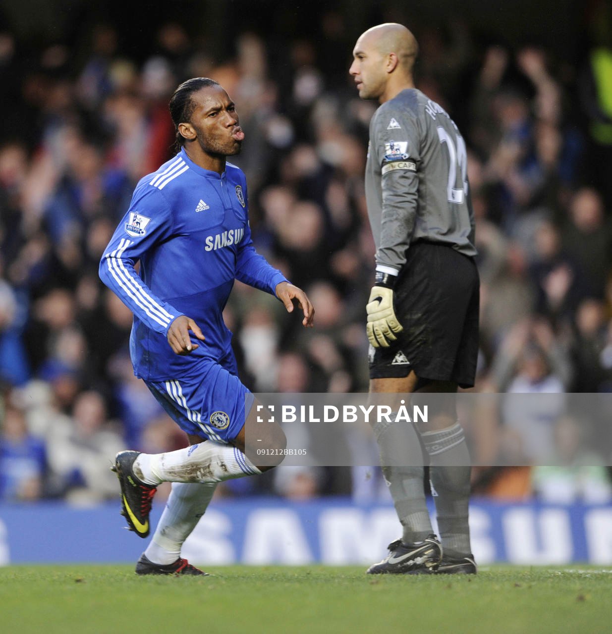 Didier Drogba, glädje, jubel över första målet för