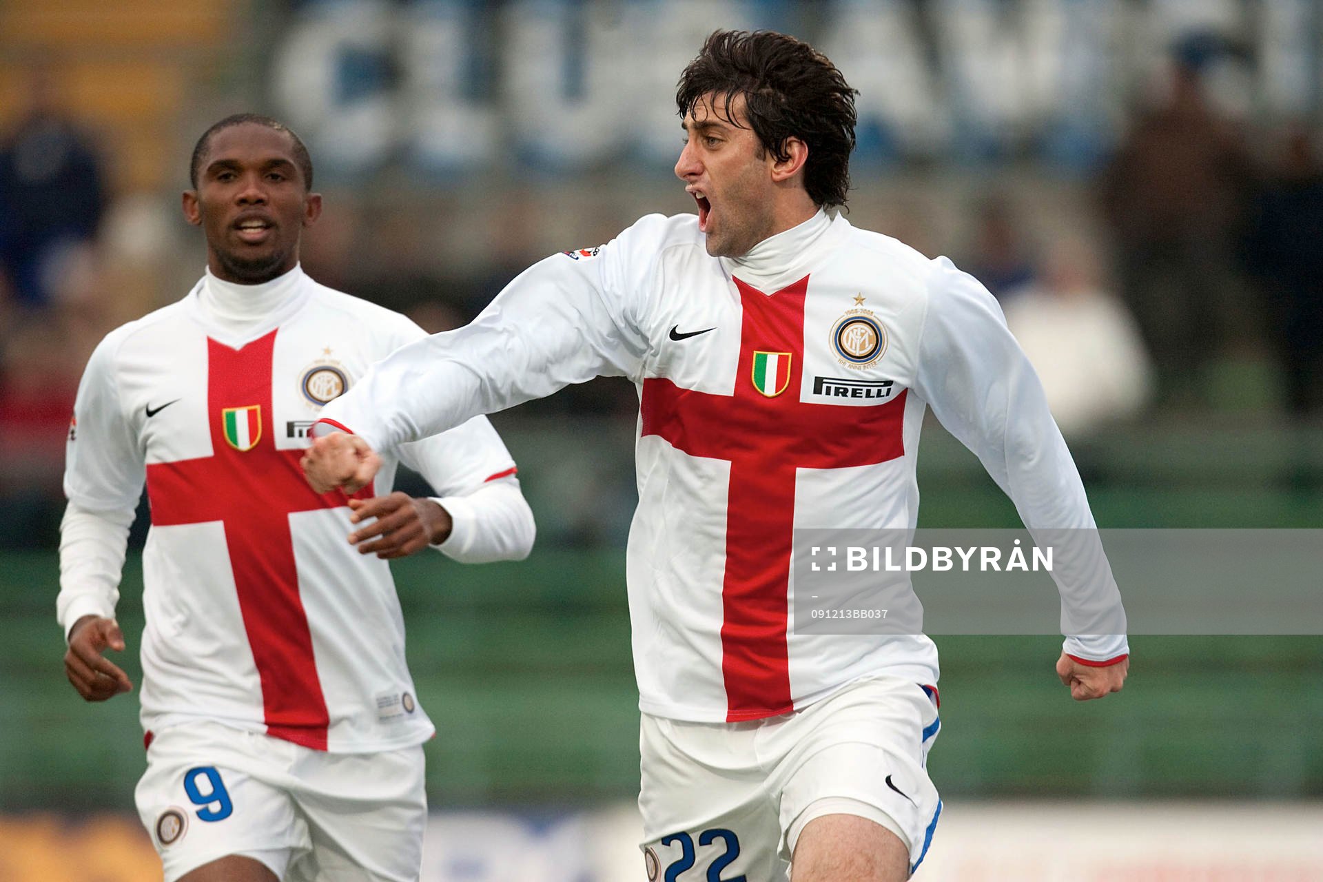 Samuel Eto'o och Milito, Inter, glädje, jubel