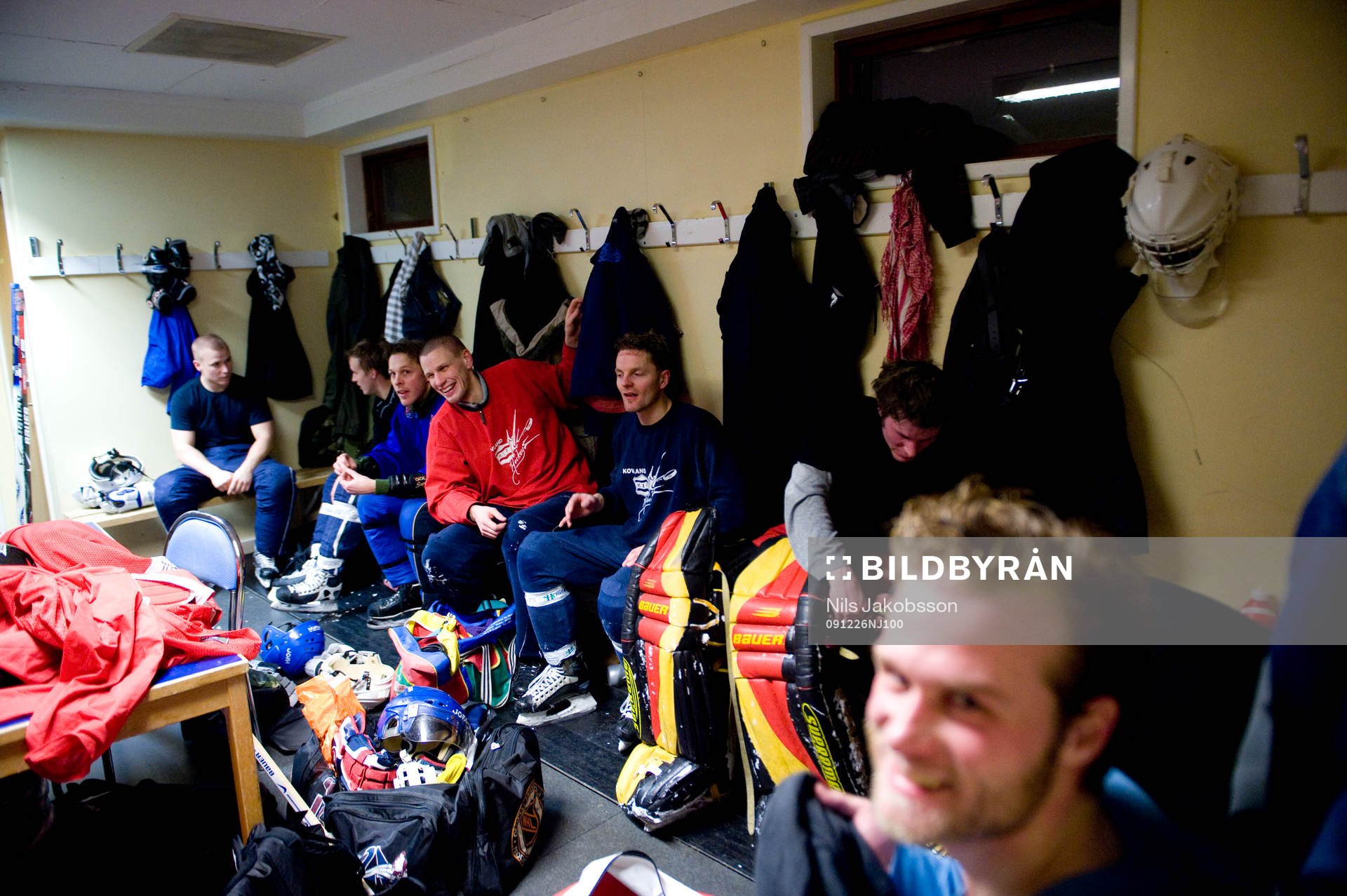 Ishockey, korphockey, spontanidrott, omklädningsrum
