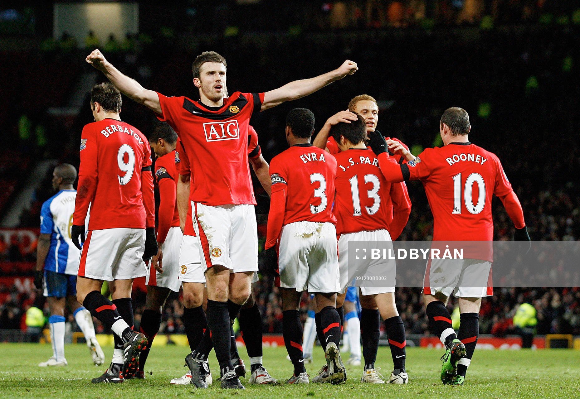 Michael Carrick, glädje, jubel över andra målet för