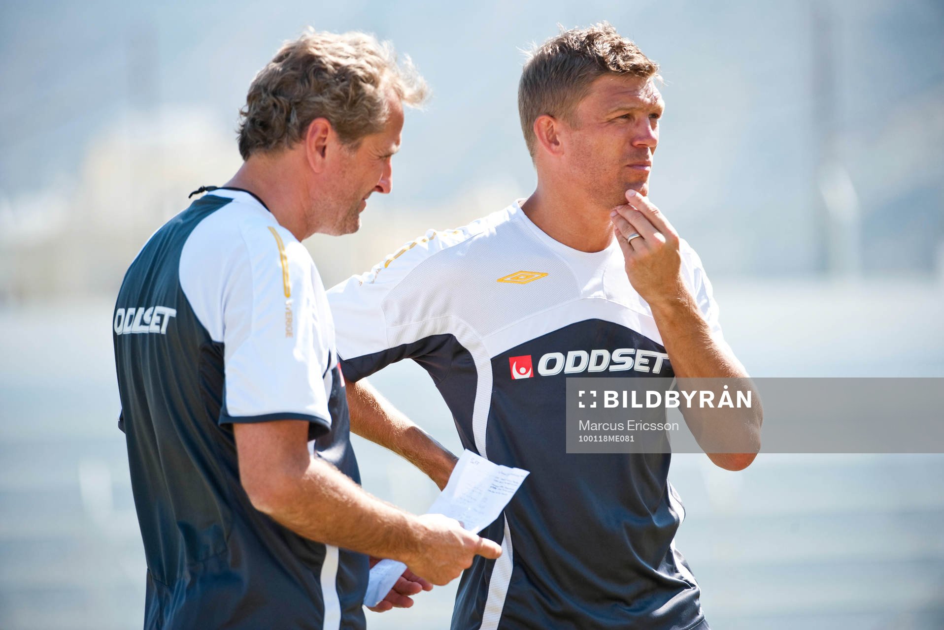 Erik Hamrén, förbundskapten och Marcus Allbäck, team