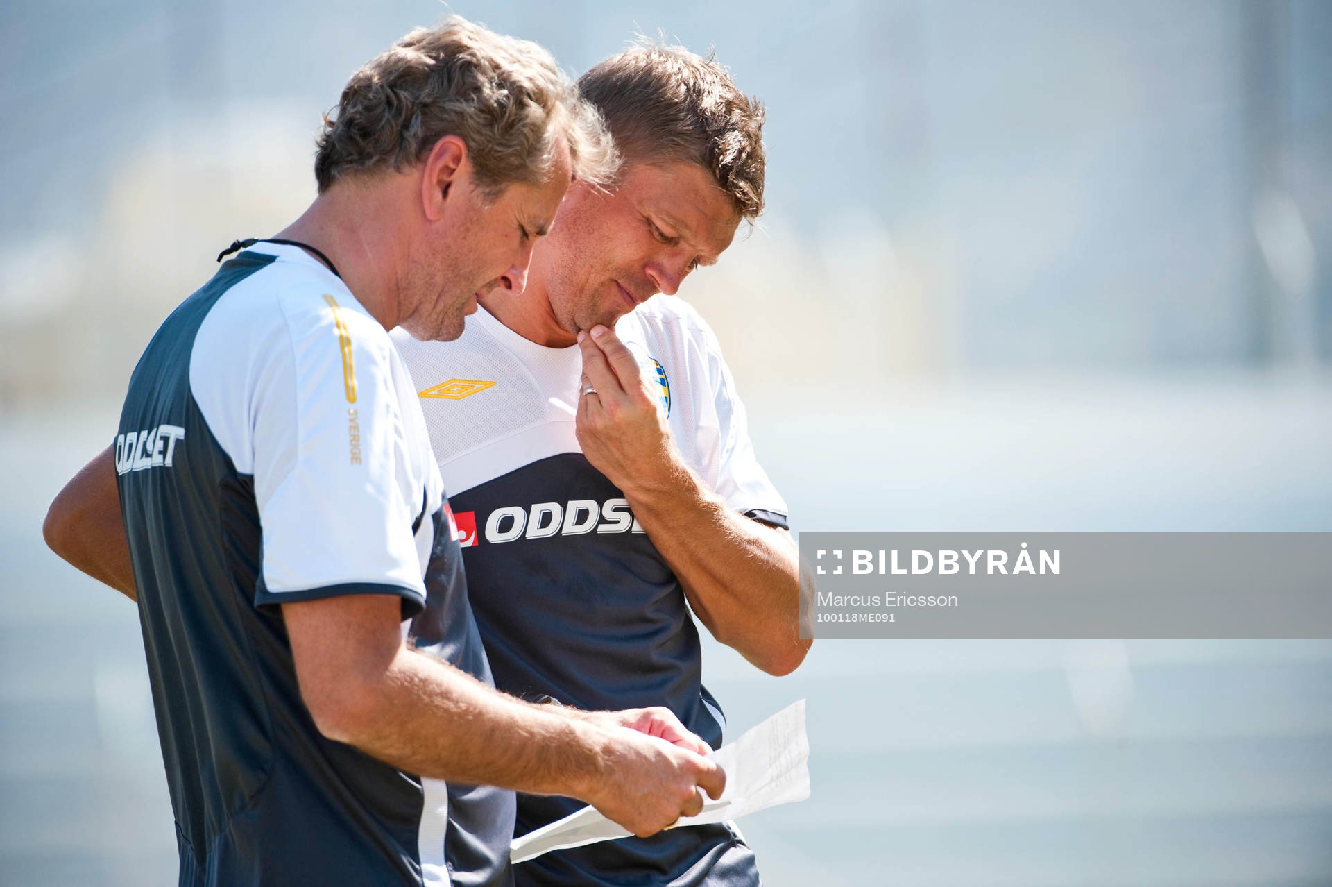 Erik Hamrén, förbundskapten och Marcus Allbäck, team