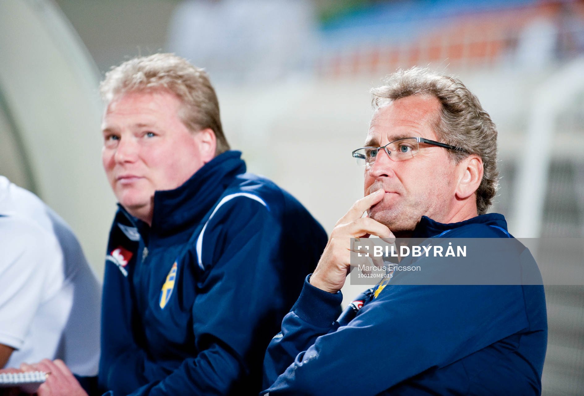 Jörgen Lennartsson och Erik Hamrén, förbundskapten