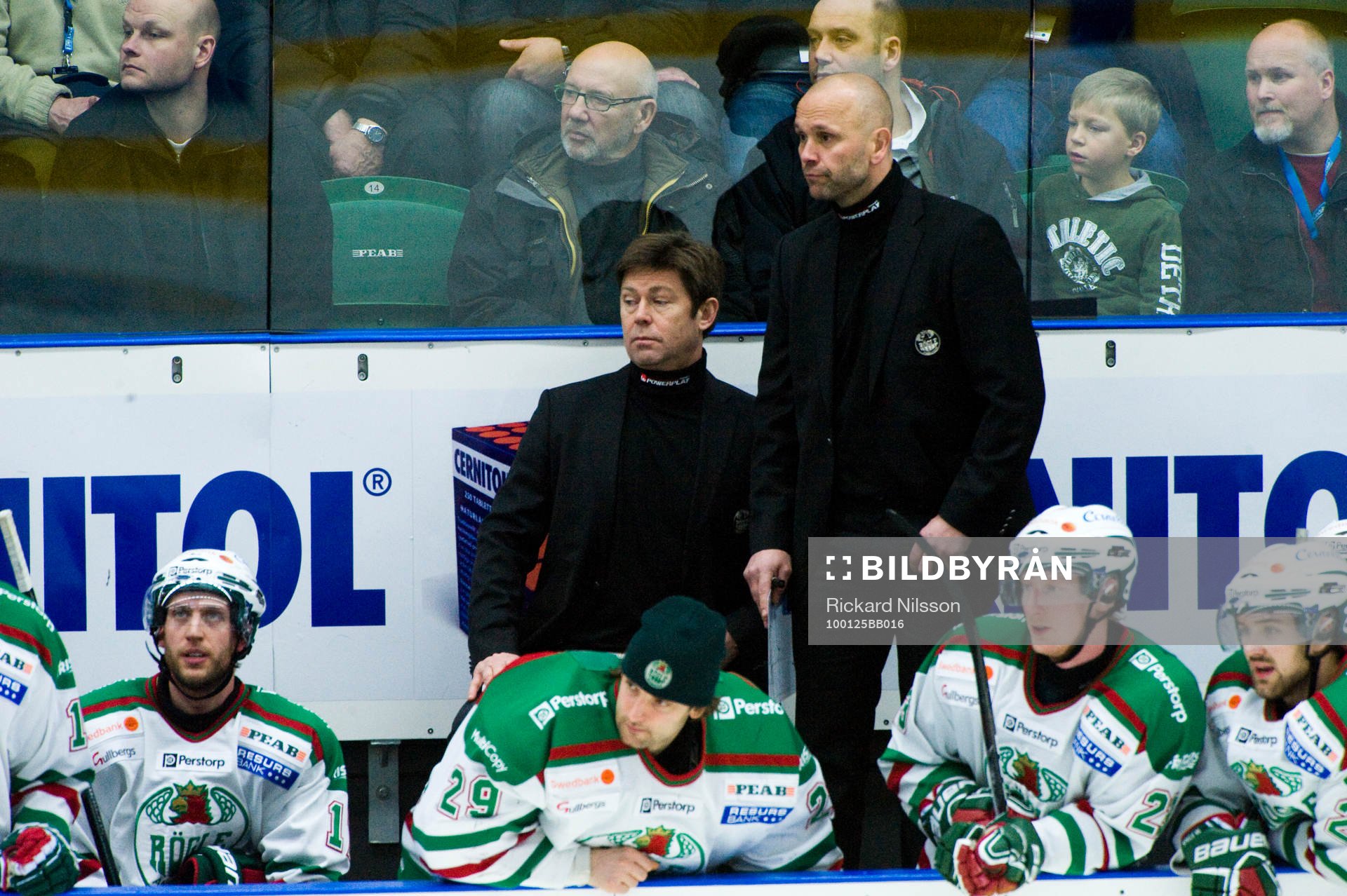 Gunnar Persson och Tommy Sjödin, tränare, Rögle