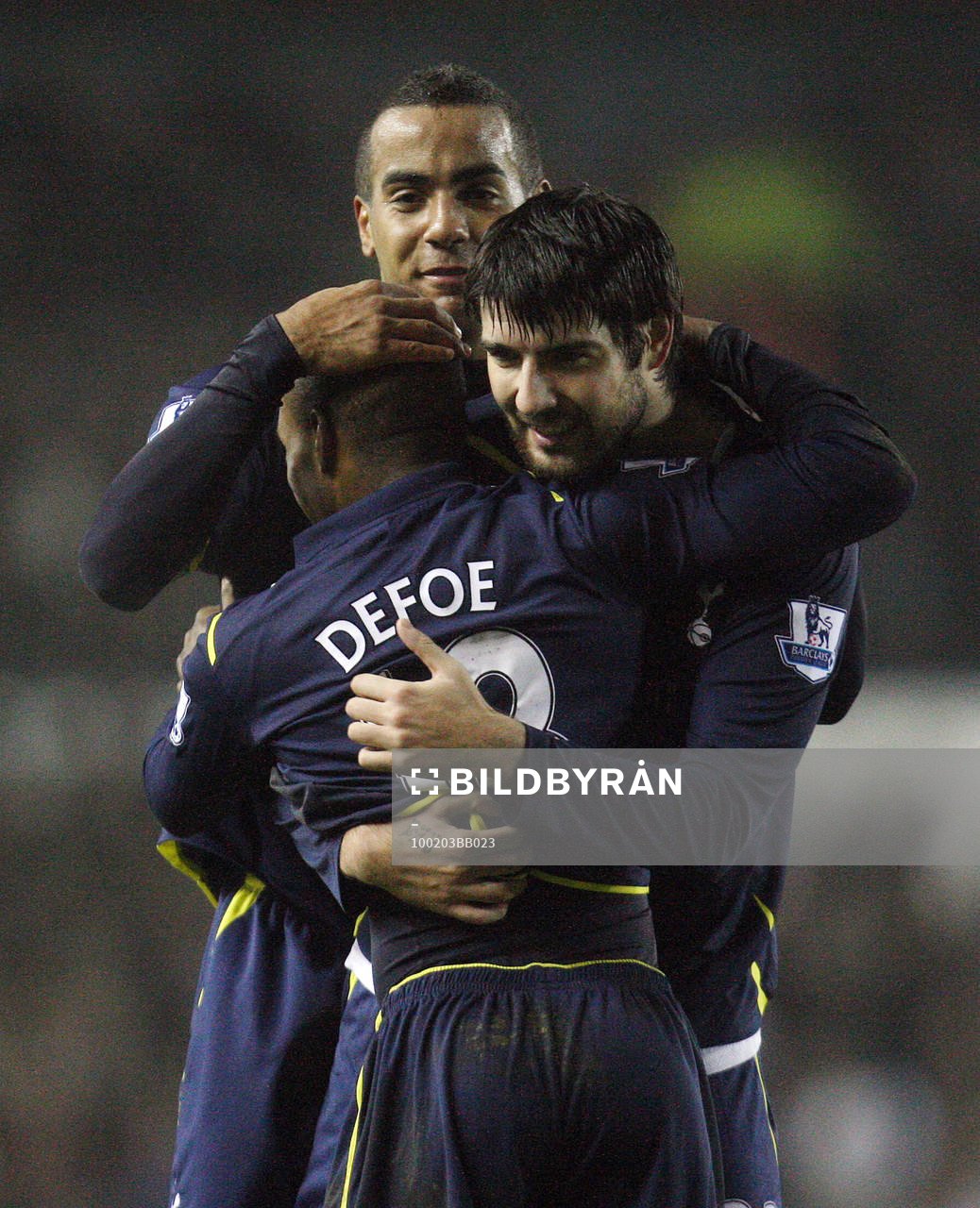 Tom Huddlestone och Vedran Corluka, Tottenham, glädje,