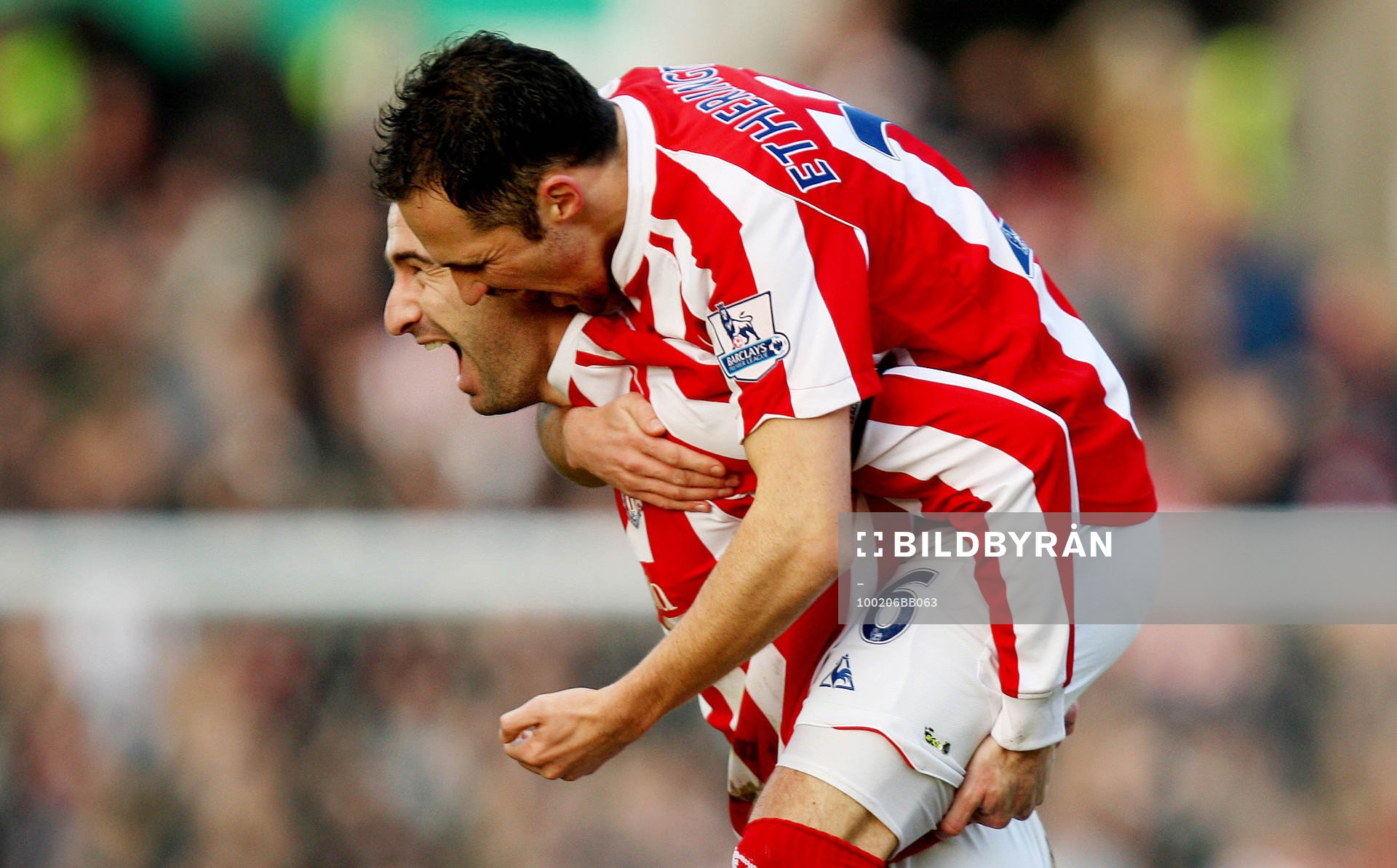 Danny Higginbotham och Matthew Etherington,  Stoke. (Jubel)