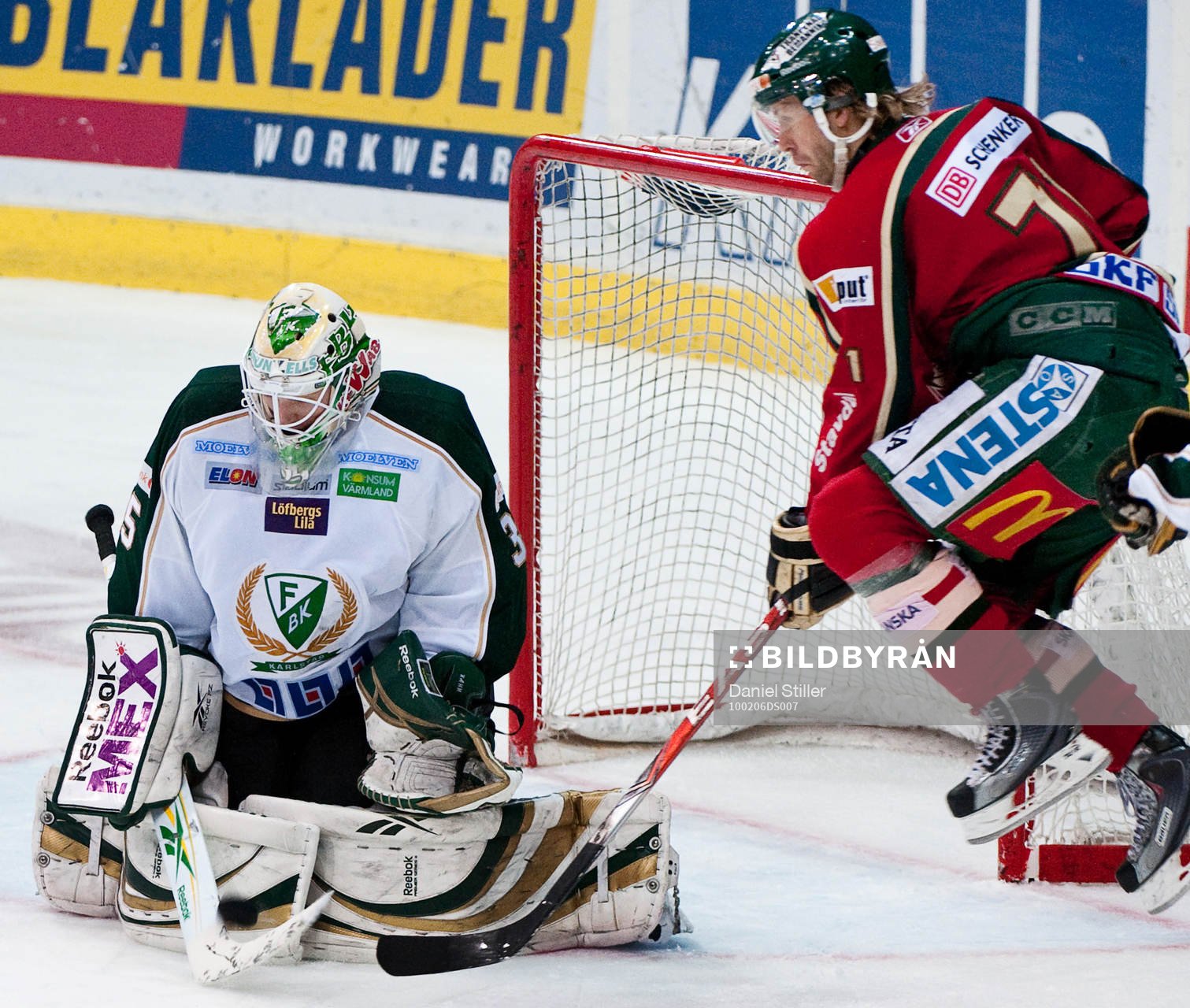 Robin Rahm, målvakt, Färjestad och Tomi Kallio, Frölunda