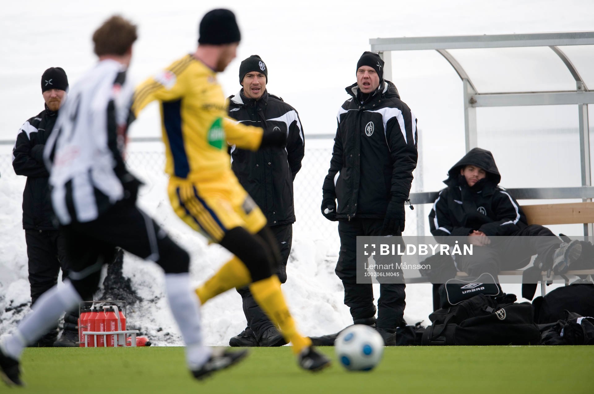 Henrik Larsson och Hans Eklund, tränare, Landskrona
