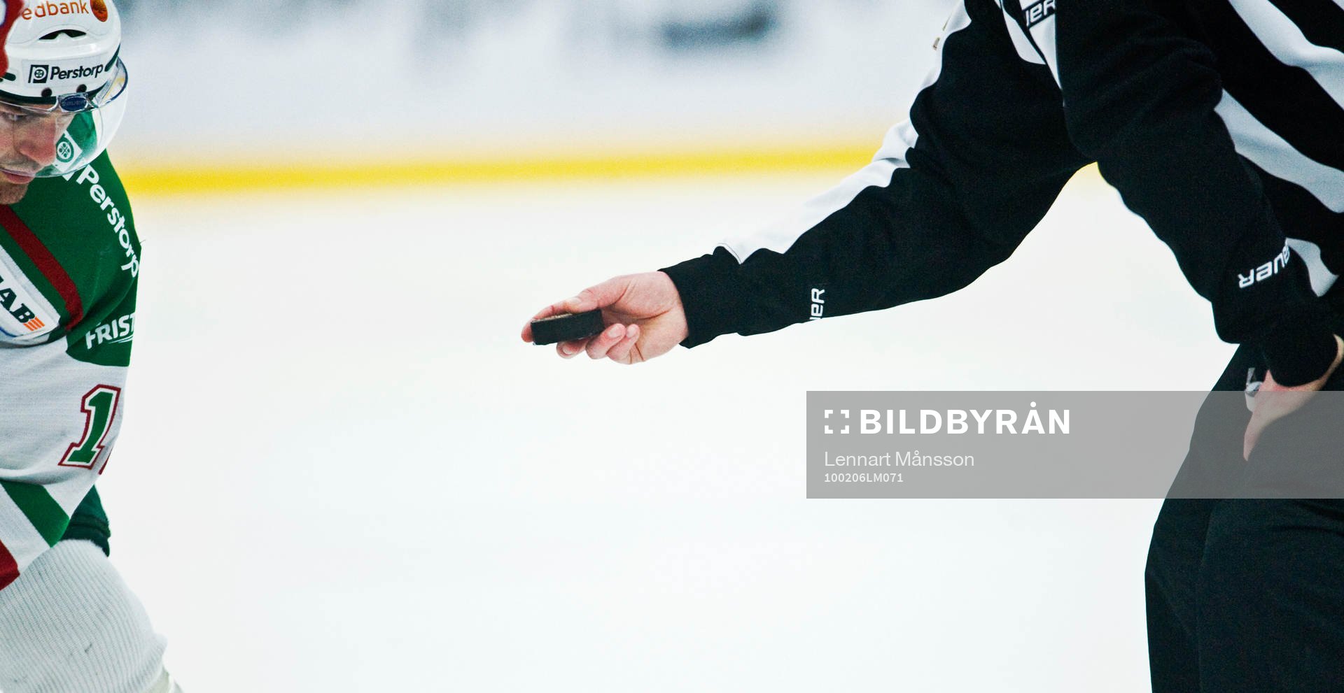 Nedsläpp, nersläpp, klubba, puck, hand