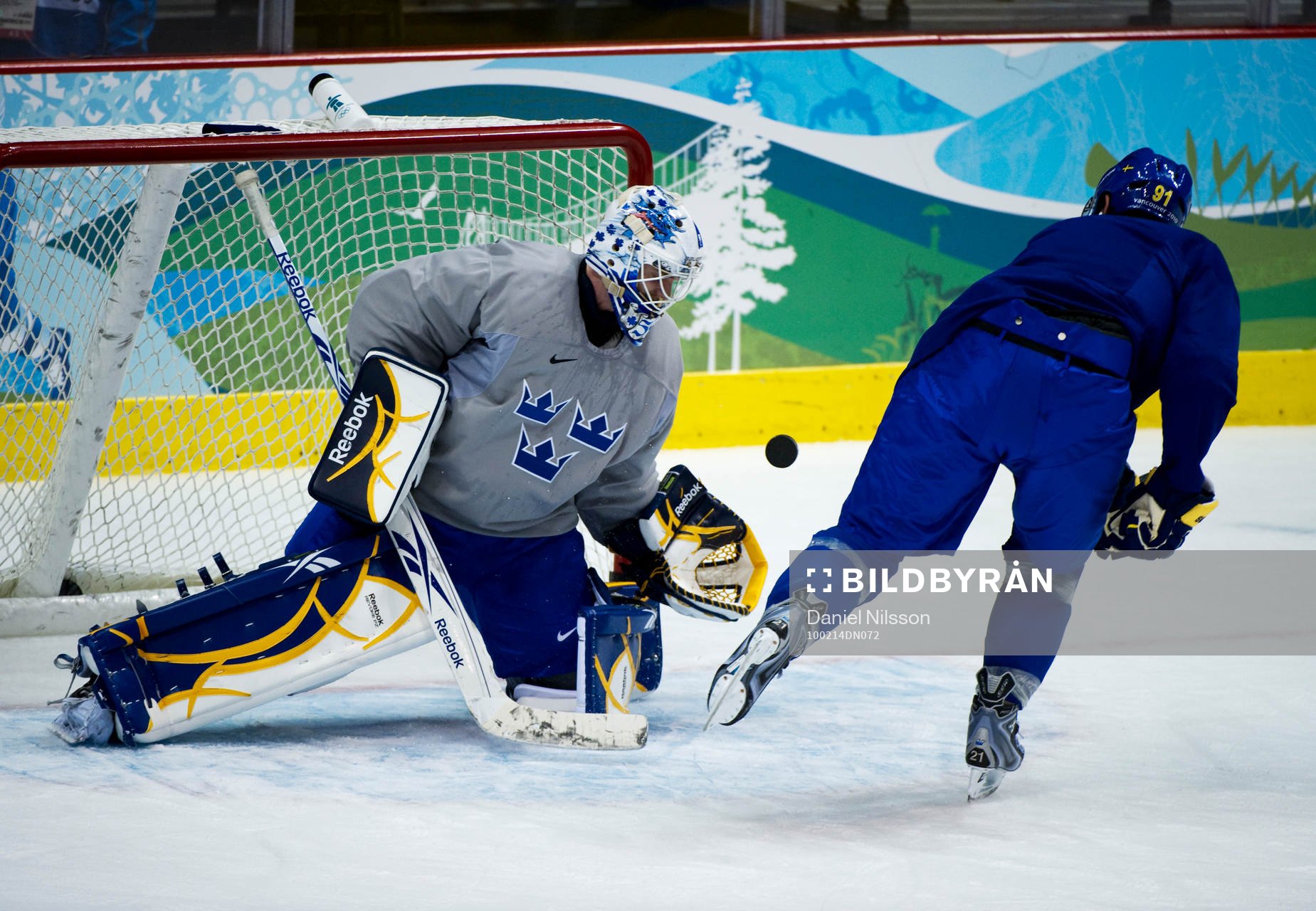 Loui Eriksson och Jonas Gustavsson, målvakt