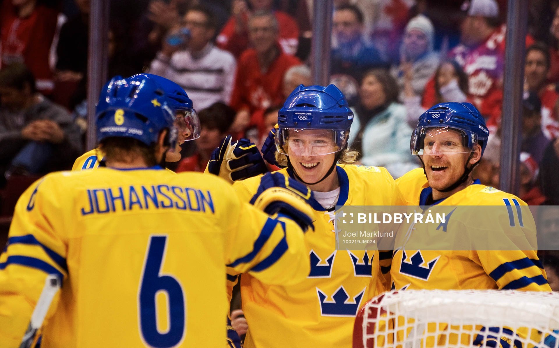 Nicklas Bäckström och Daniel Alfredsson, Sverige, glädje