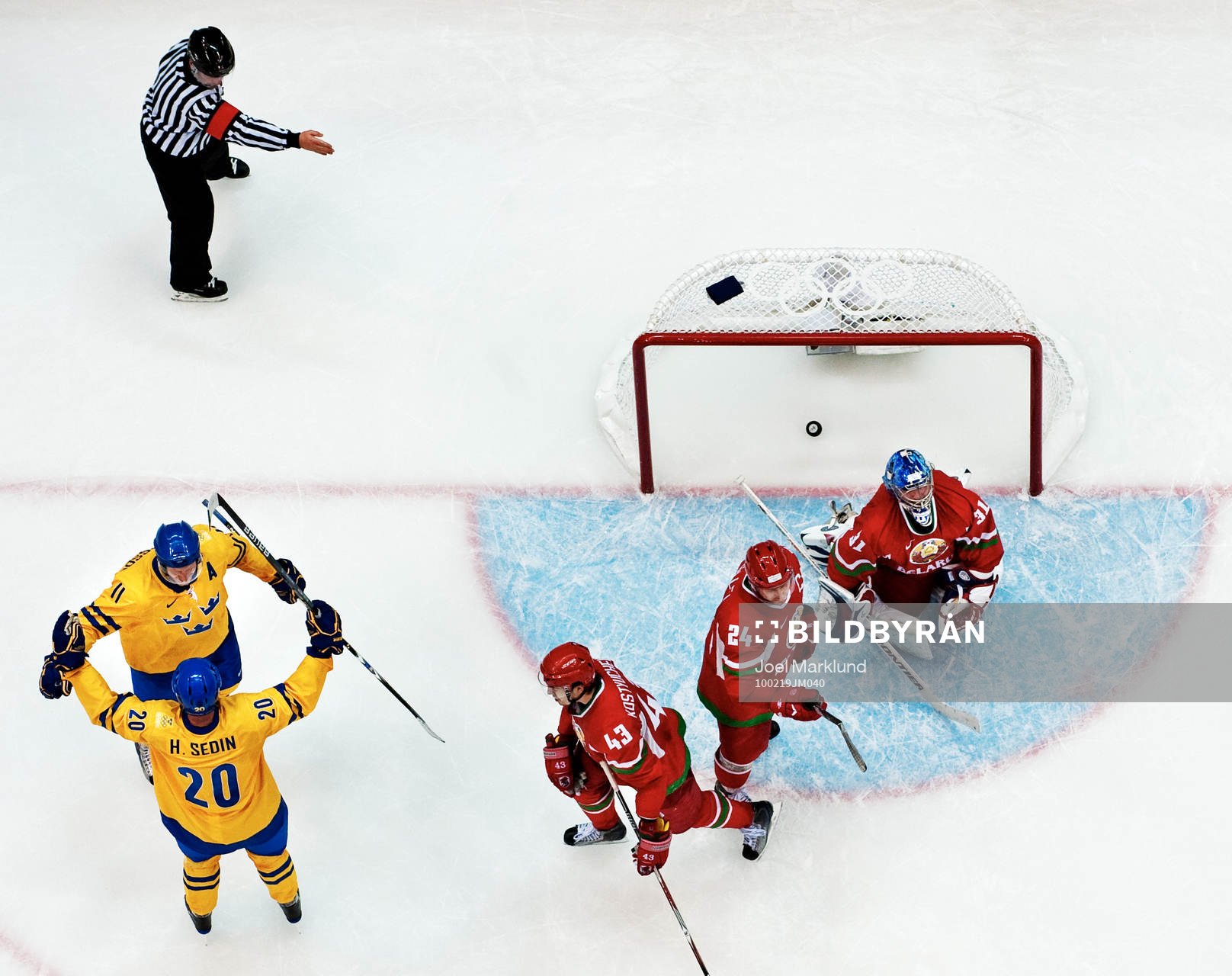 Daniel Alfredsson och Henrik Sedin, Sverige, glädje,