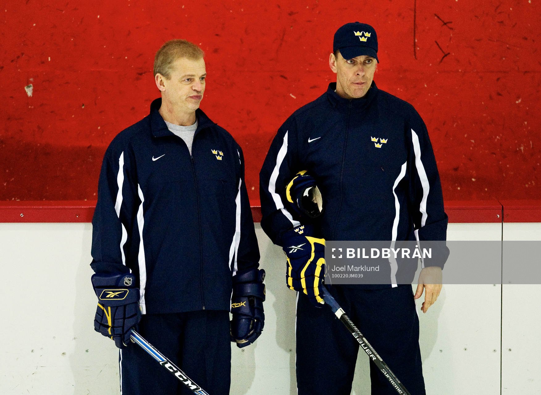 Bengt-Åke Gustafsson, förbundskapten, och Tommy Albelin