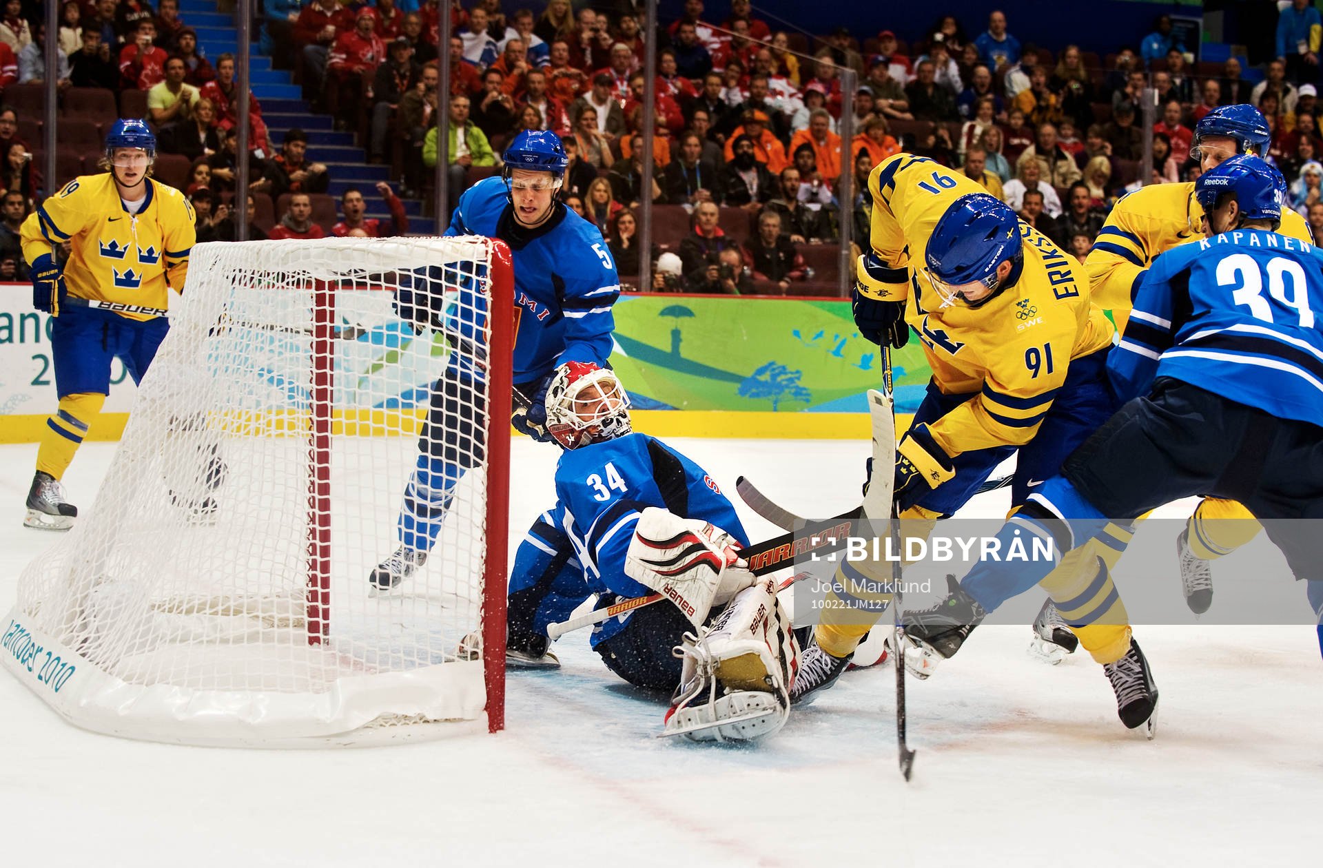 Loui Eriksson, Sverige, gör 1-0 (mål) bakom Miikka