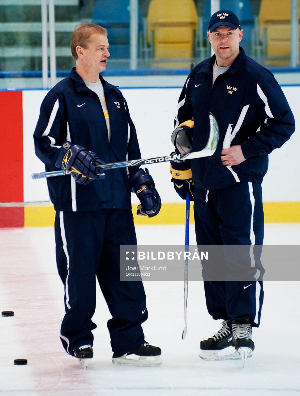 Bengt-Åke Gustafsson, tränare, och Mattias Norström