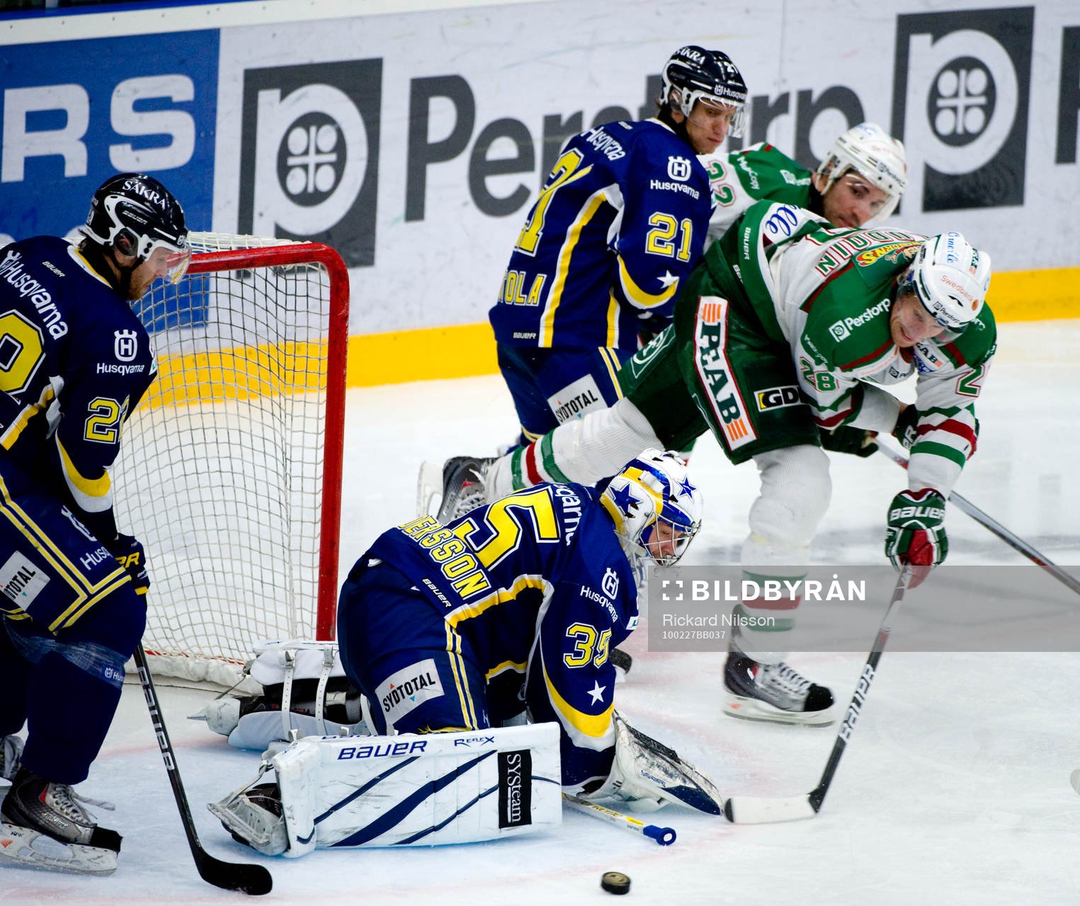 Eric Beaudoin, Rögle och Andreas Andersson, målvakt, HV71