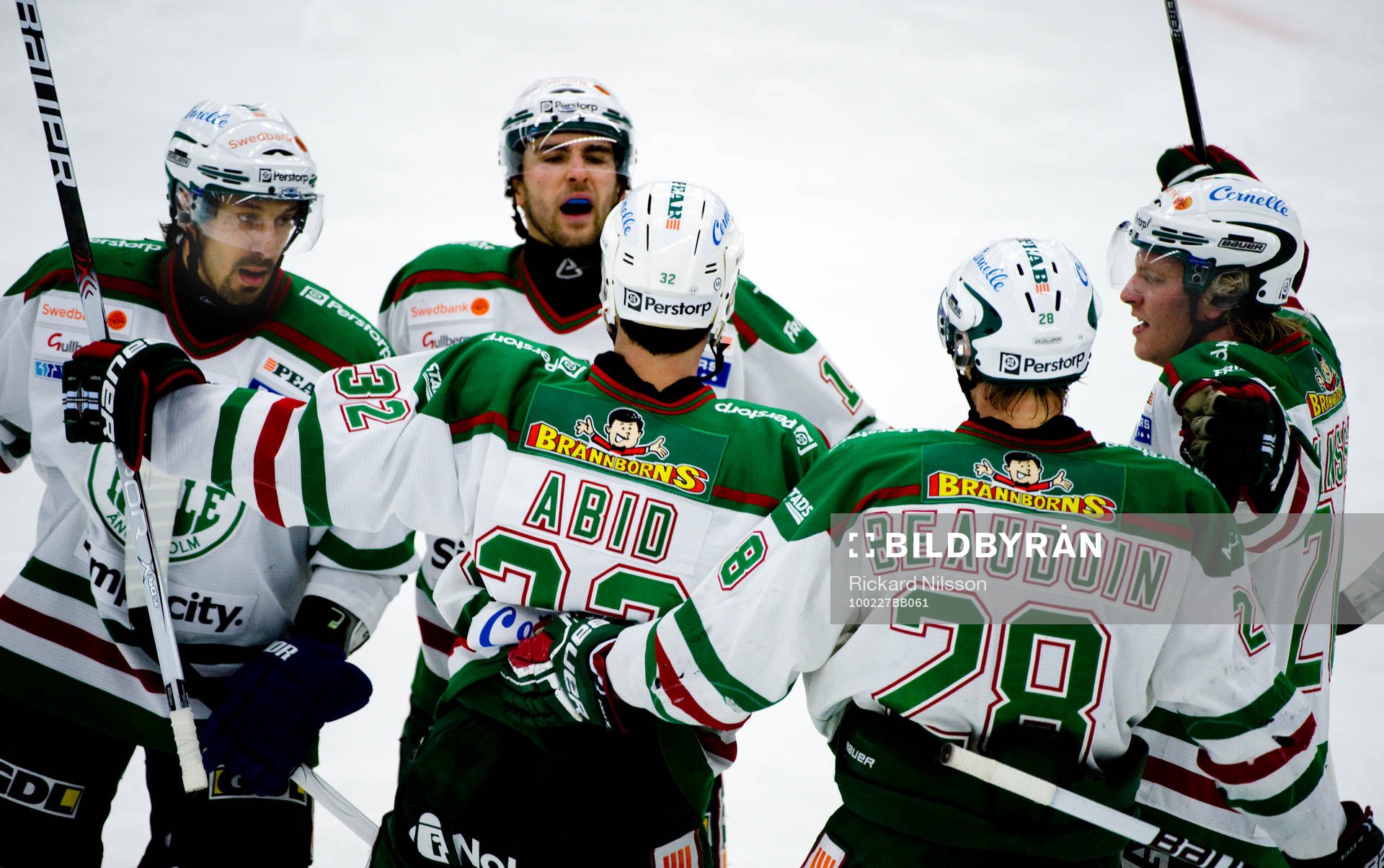Ramzi Abid, Rögle, jubel med bl.a Baptiste Amar, Eric
