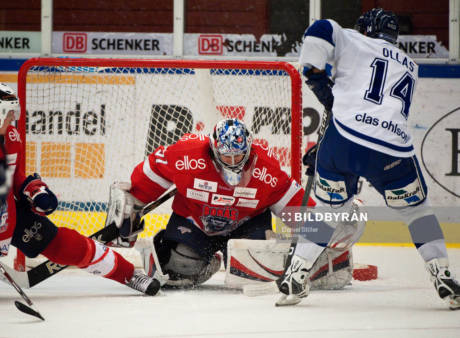 Pontus Hansson, målvakt Borås. Jesper Ollas, Leksand