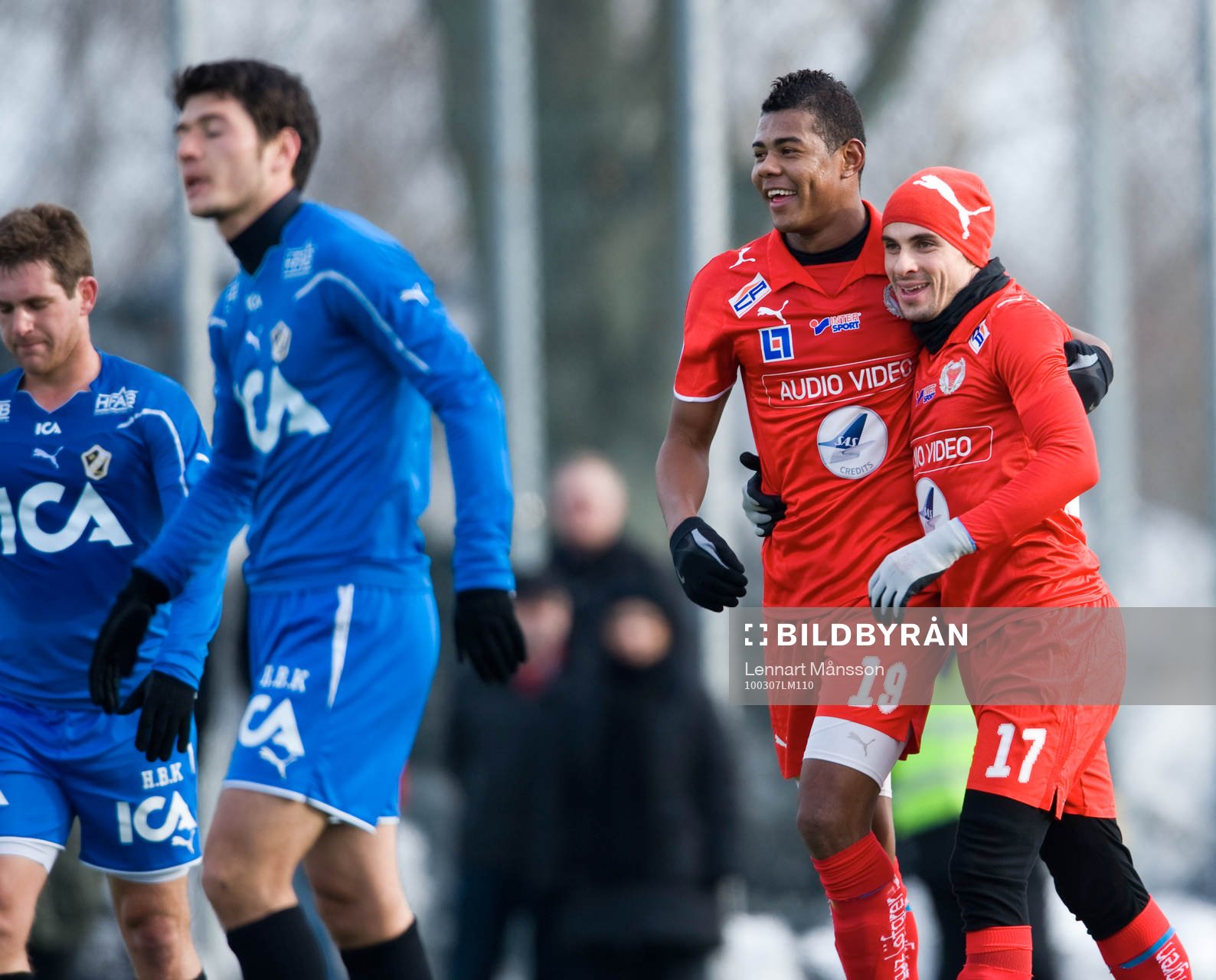 Ricardo Santos som och Daniel Mendes, Kalmar, glädje, jubel