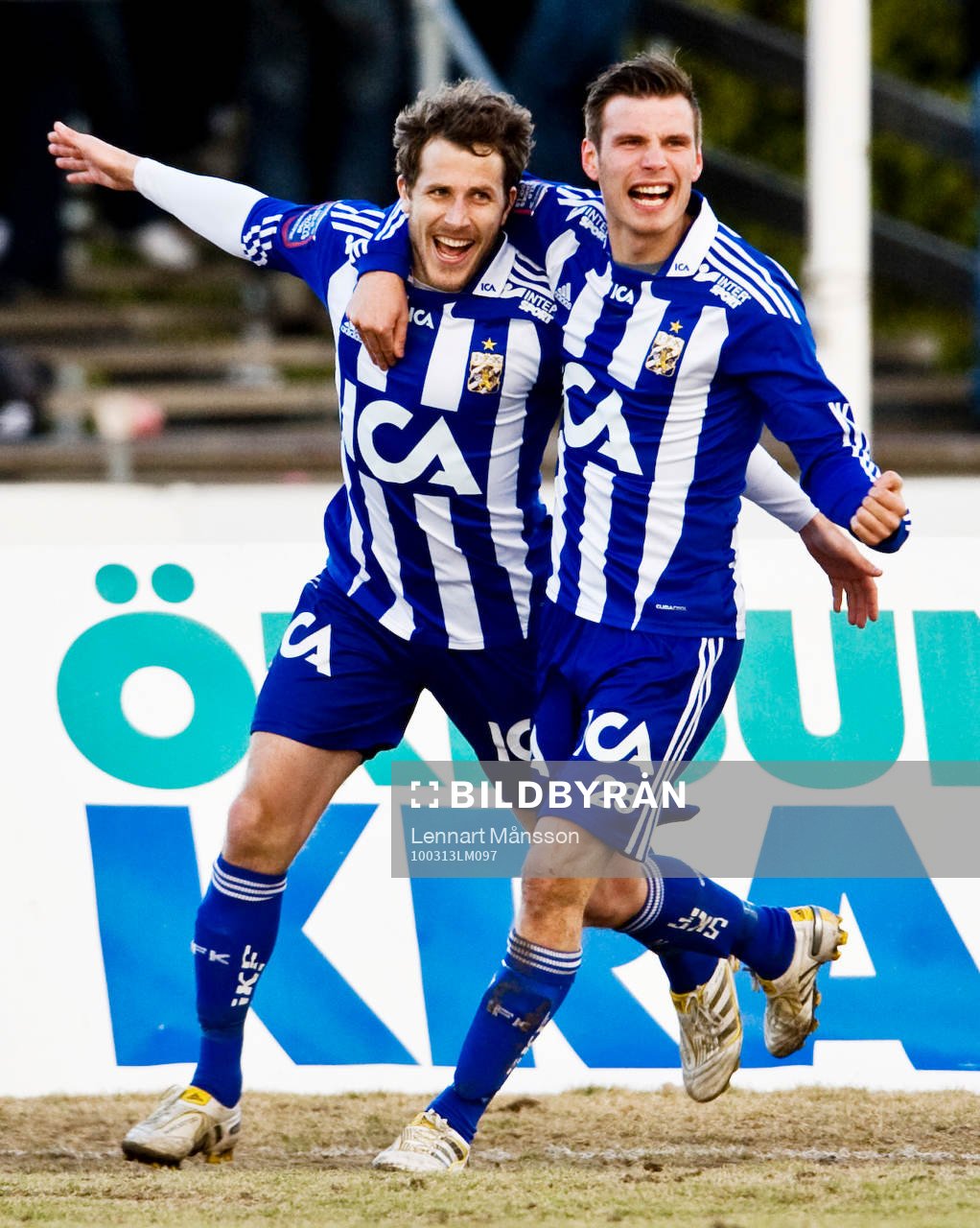 Tobias Hysén och Elmar Bjarnason, glädje, jubel