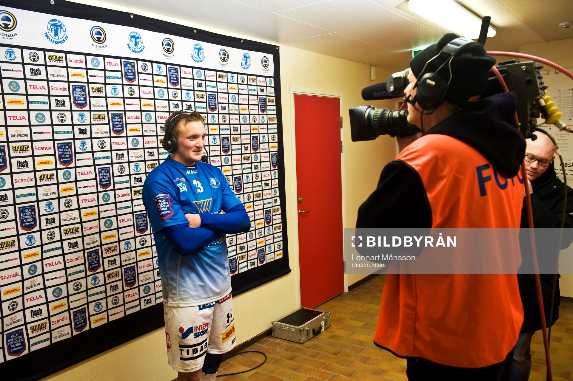 Fredrik Jensen, intervju, kamera, kameraman, hörlur,