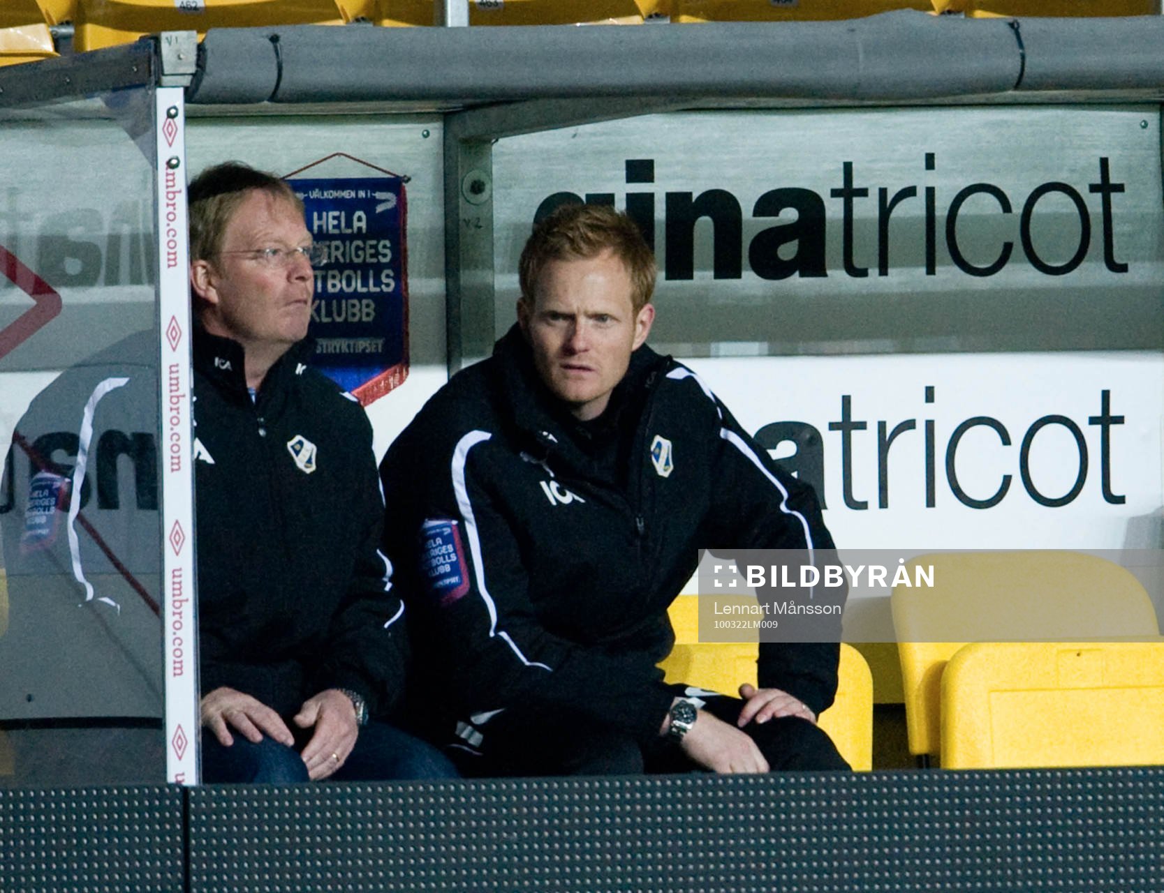 Lars Jacobsson och Michael Svensson, tränare, Halmstad