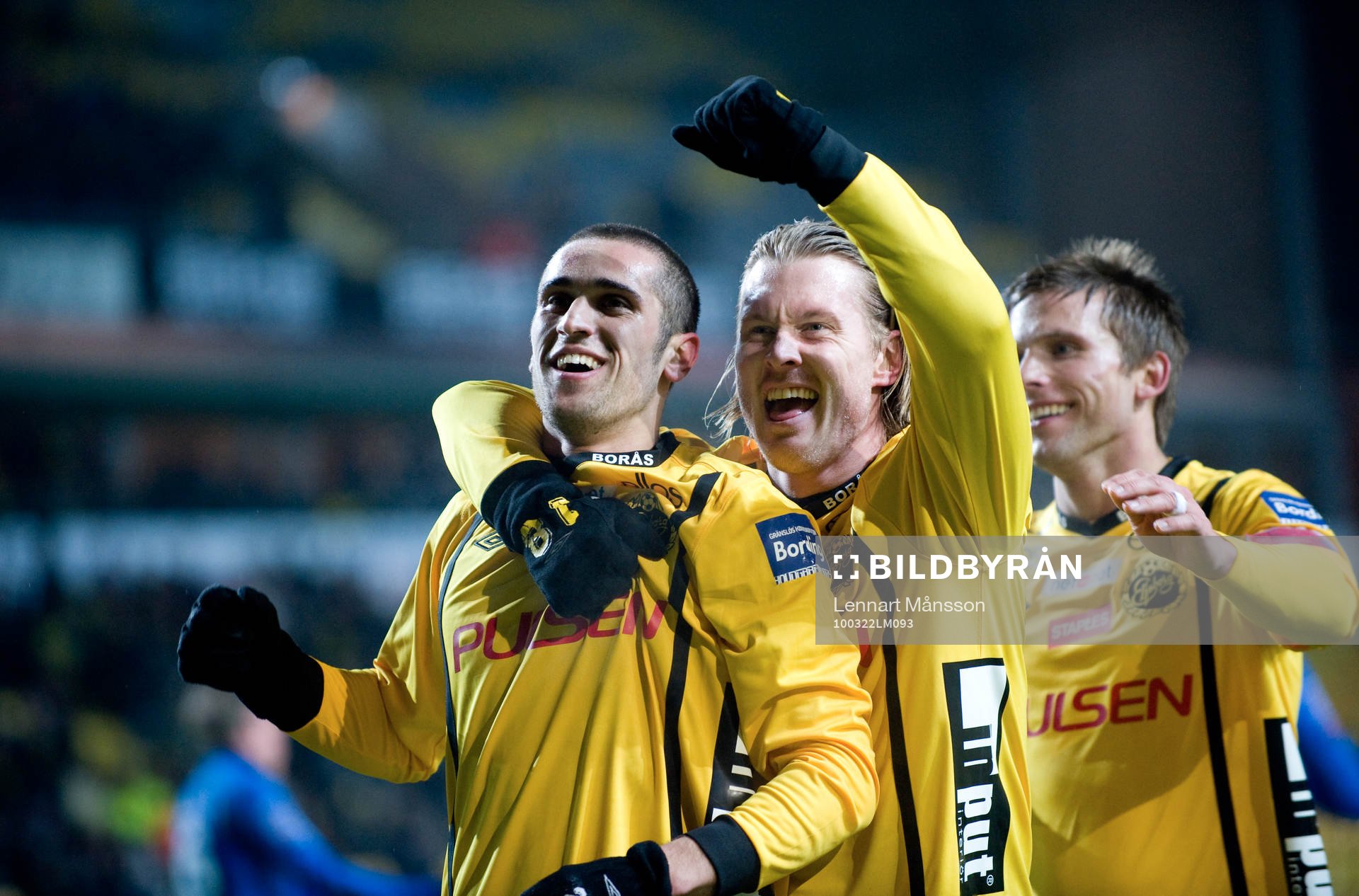  Fredrik Berglund, Emir Bajrami och Anders Svensson, Elfsborg (jubel)