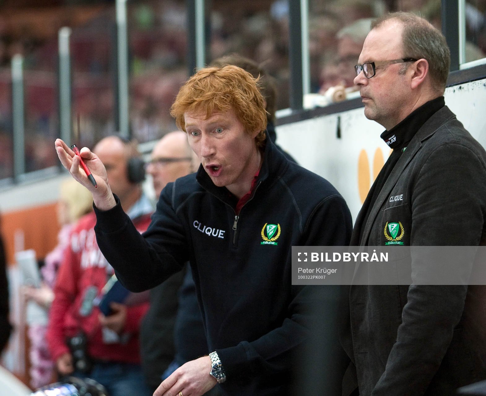 Jörgen Jönsson och Per-Erik Johnsson, tränare Färjestad