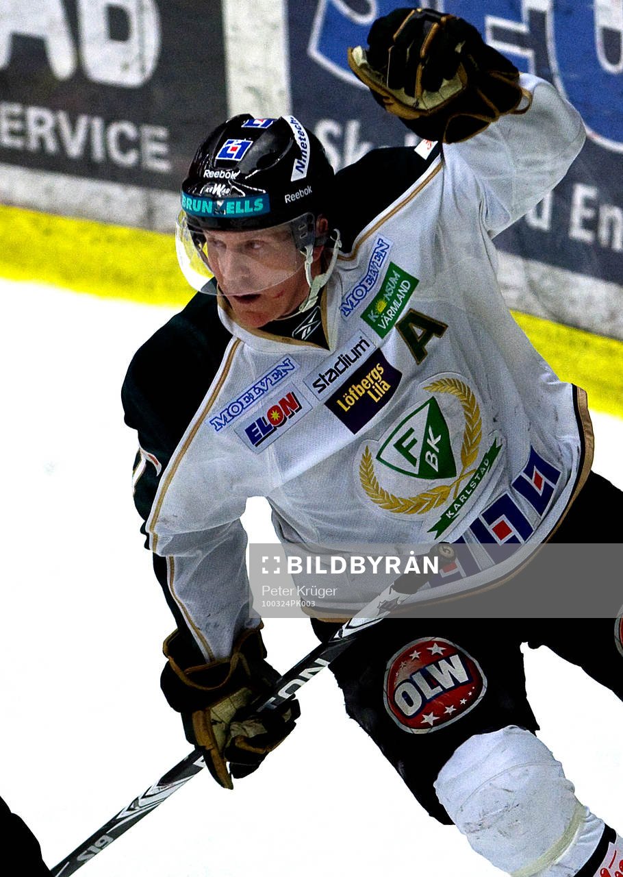 Jesper Mattsson, Färjestad, glädje, jubel över 1-1