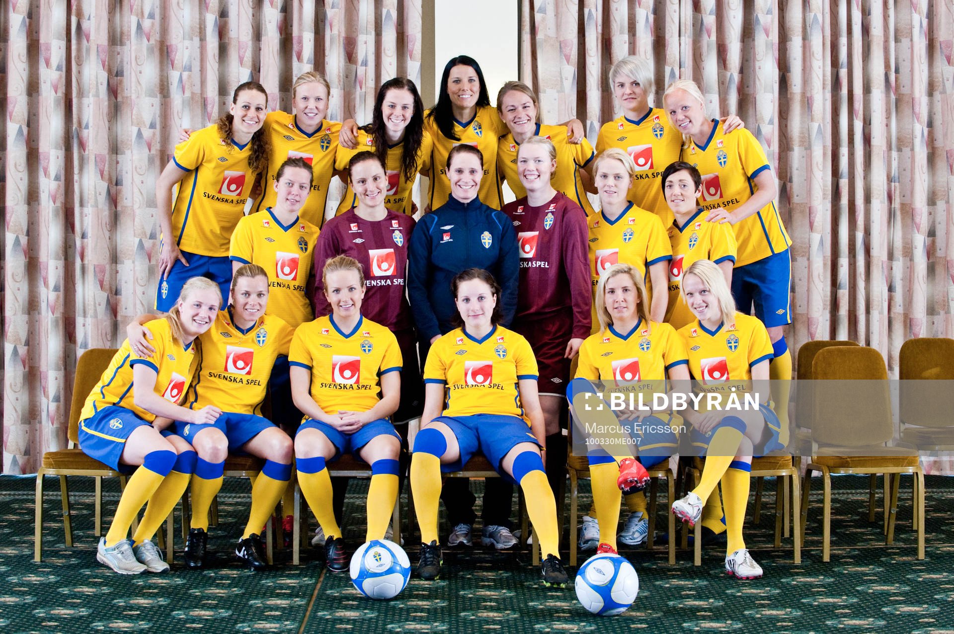 Fotboll, Dam, Sverige, lagbild