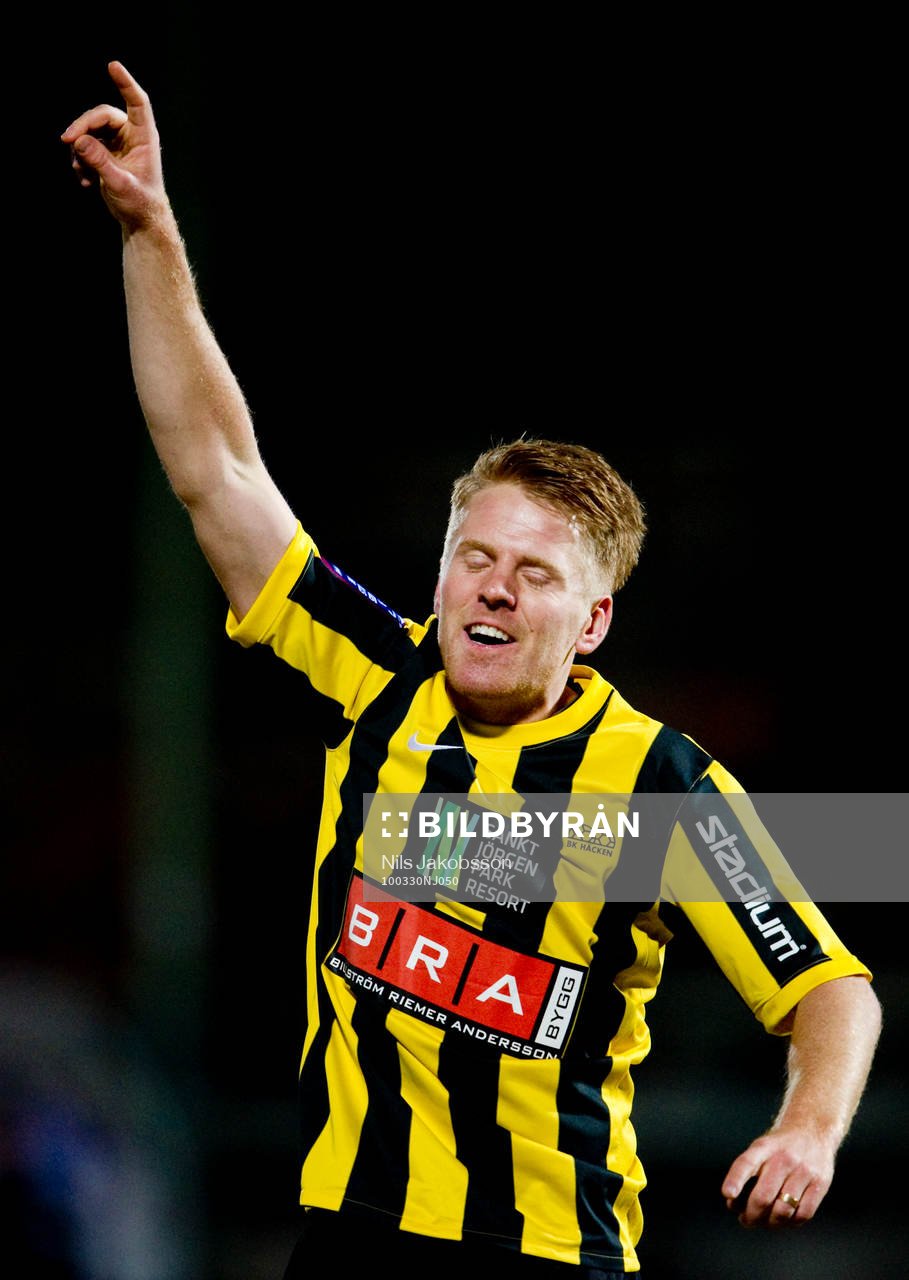 Josef Karlsson, Häcken jubel efter att ha gjort 4-1.