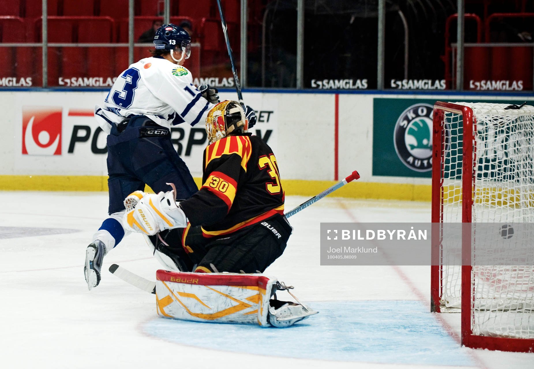 Jon Knuts, Leksand, gör 2-4 bakom Jacob Markström,