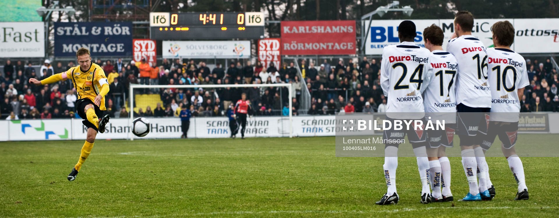Frispark, Marcus Ekenberg, Mjällby. Mur, försvar