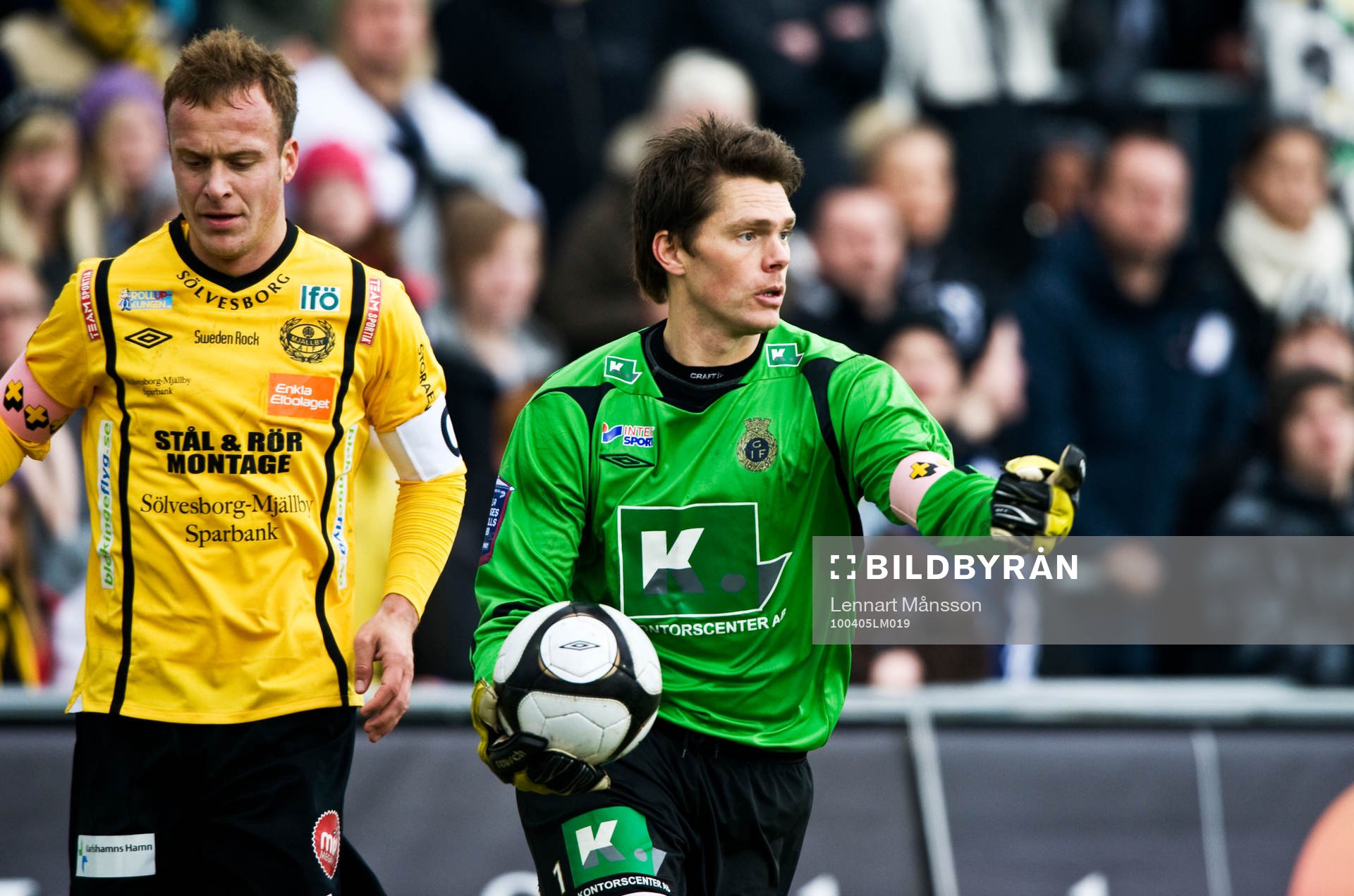 Marcus Ekenberg, Mjällby och Mattias Hugosson, målvakt,