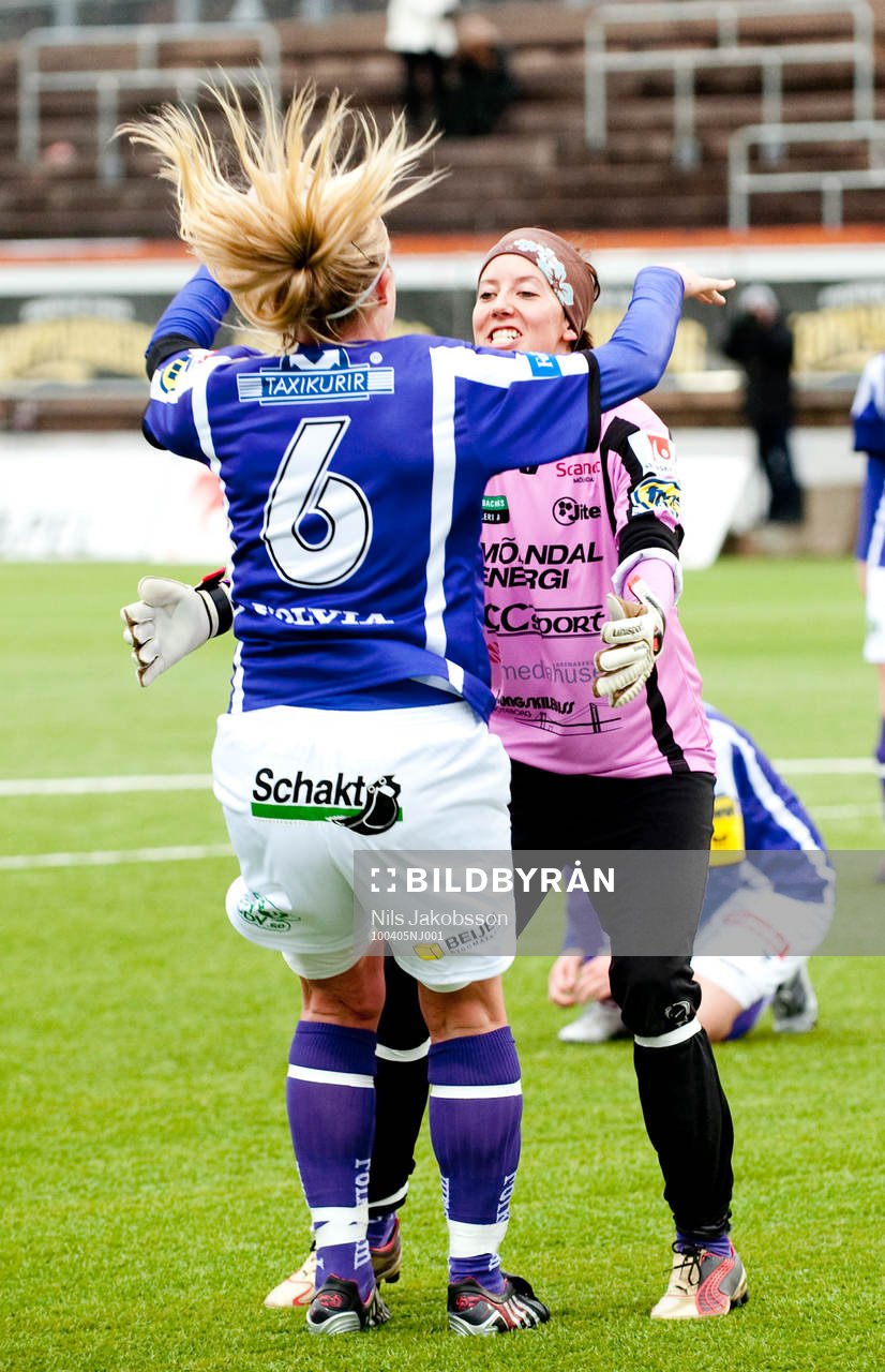 Kathlene Fernström Jenny Olsson, målvakt Jitex, jubel