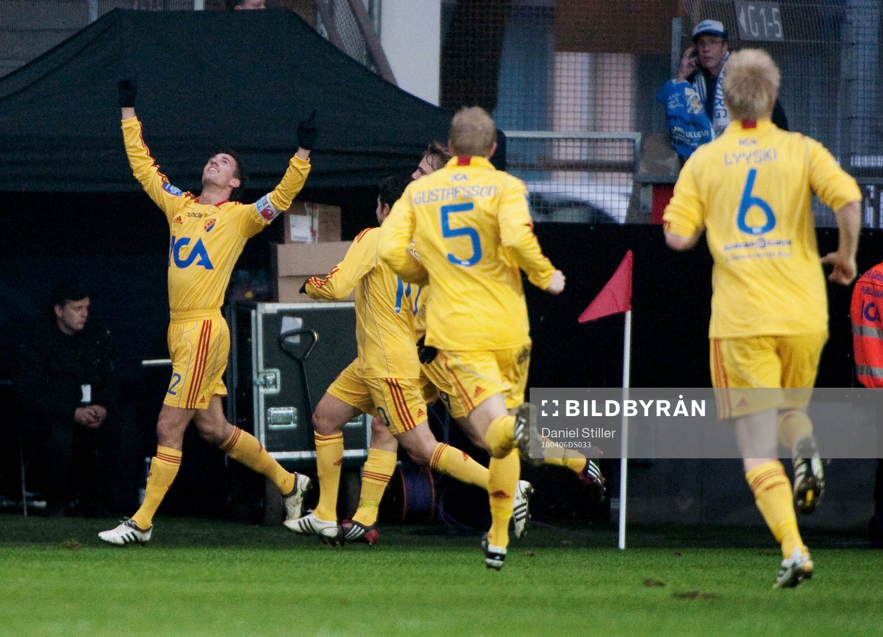 Philip Hellqvist, Djurgården, gör 1-0. Jubel