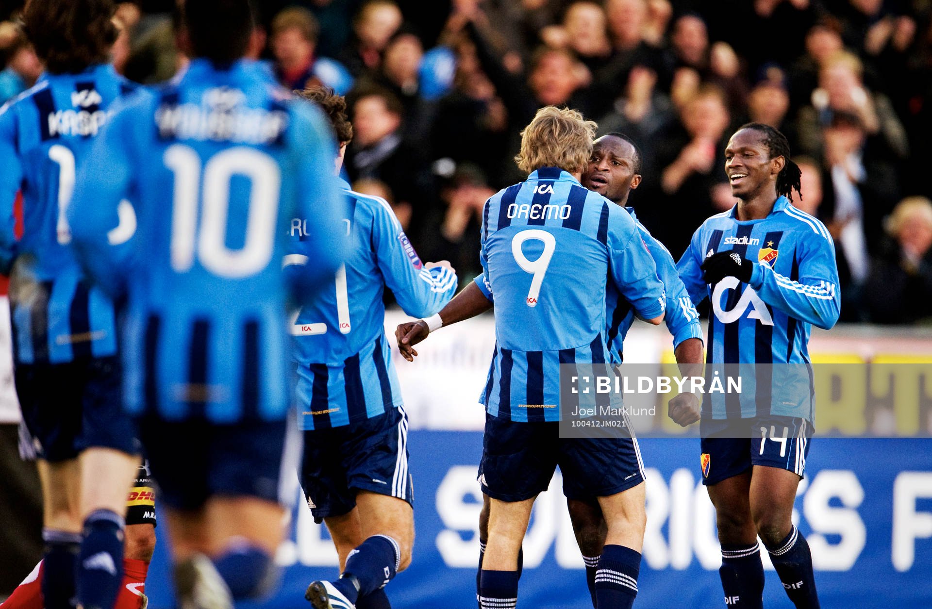 Johan Oremo och Prince Ikpe Ekong, Djurgården, jubel