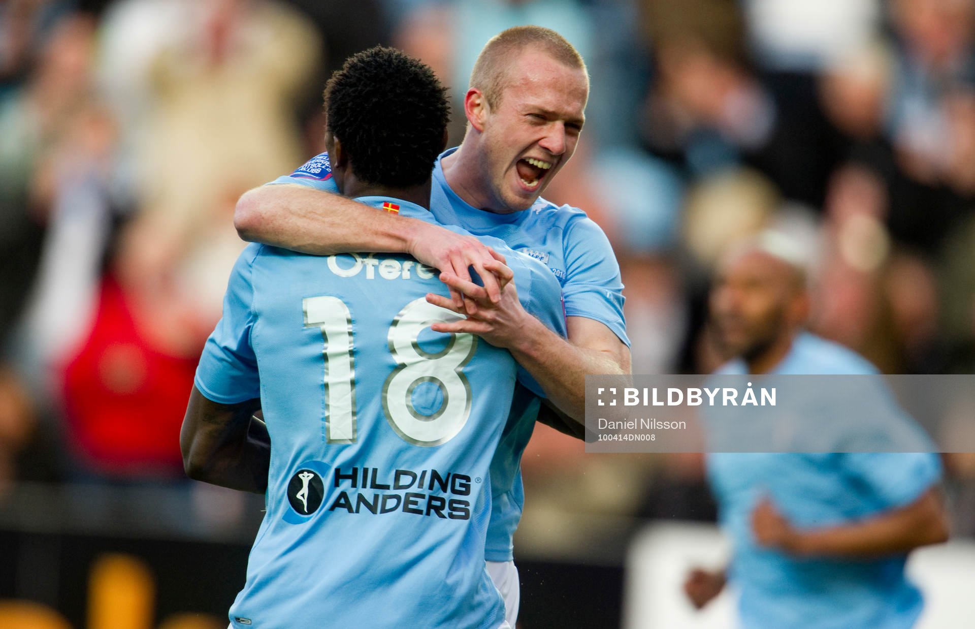 Daniel Larsson och Edward Ofere, Malmö, jubel