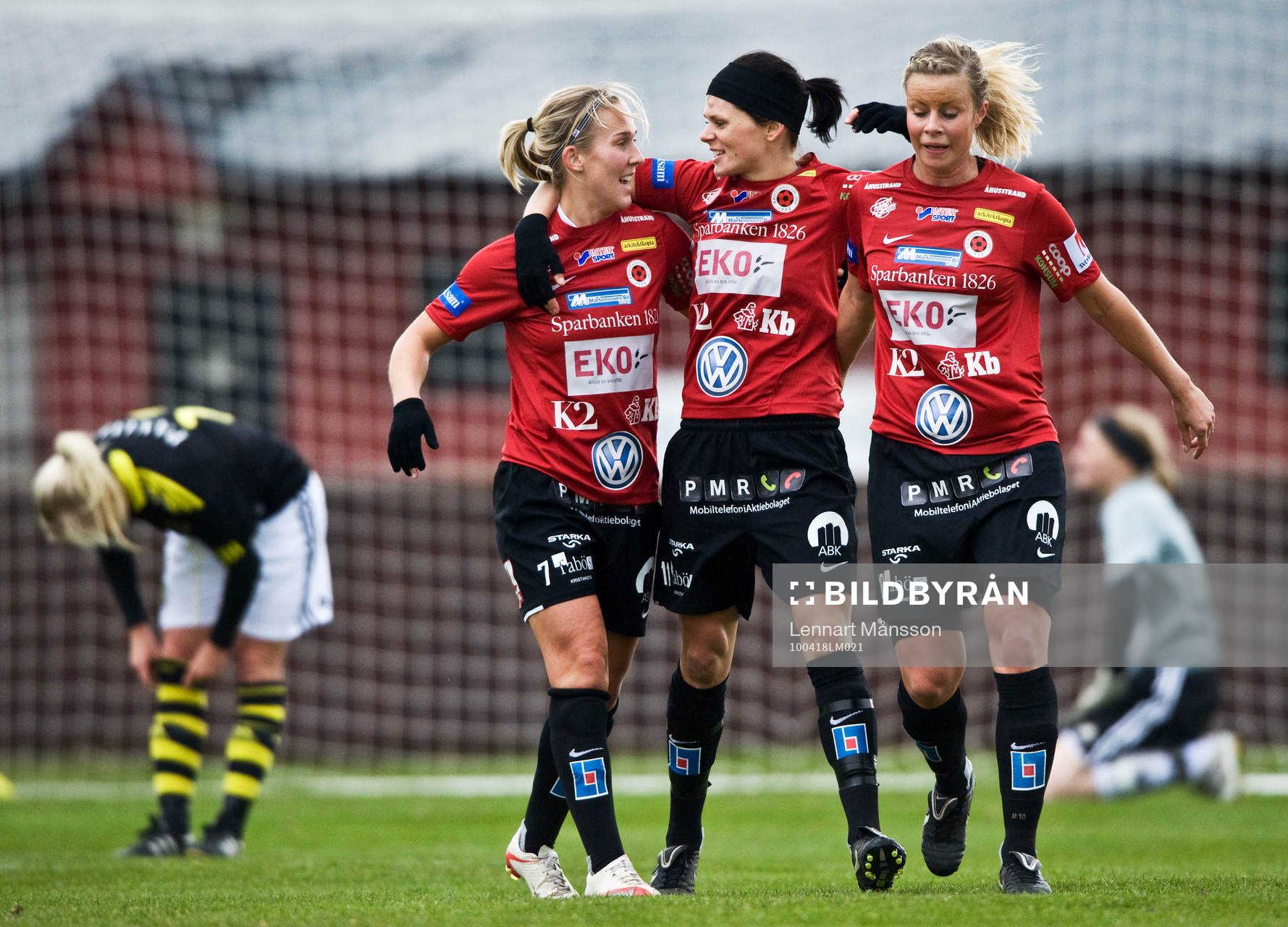 Kirsty Yallop, Susanne Moberg och Sofie Andersson,