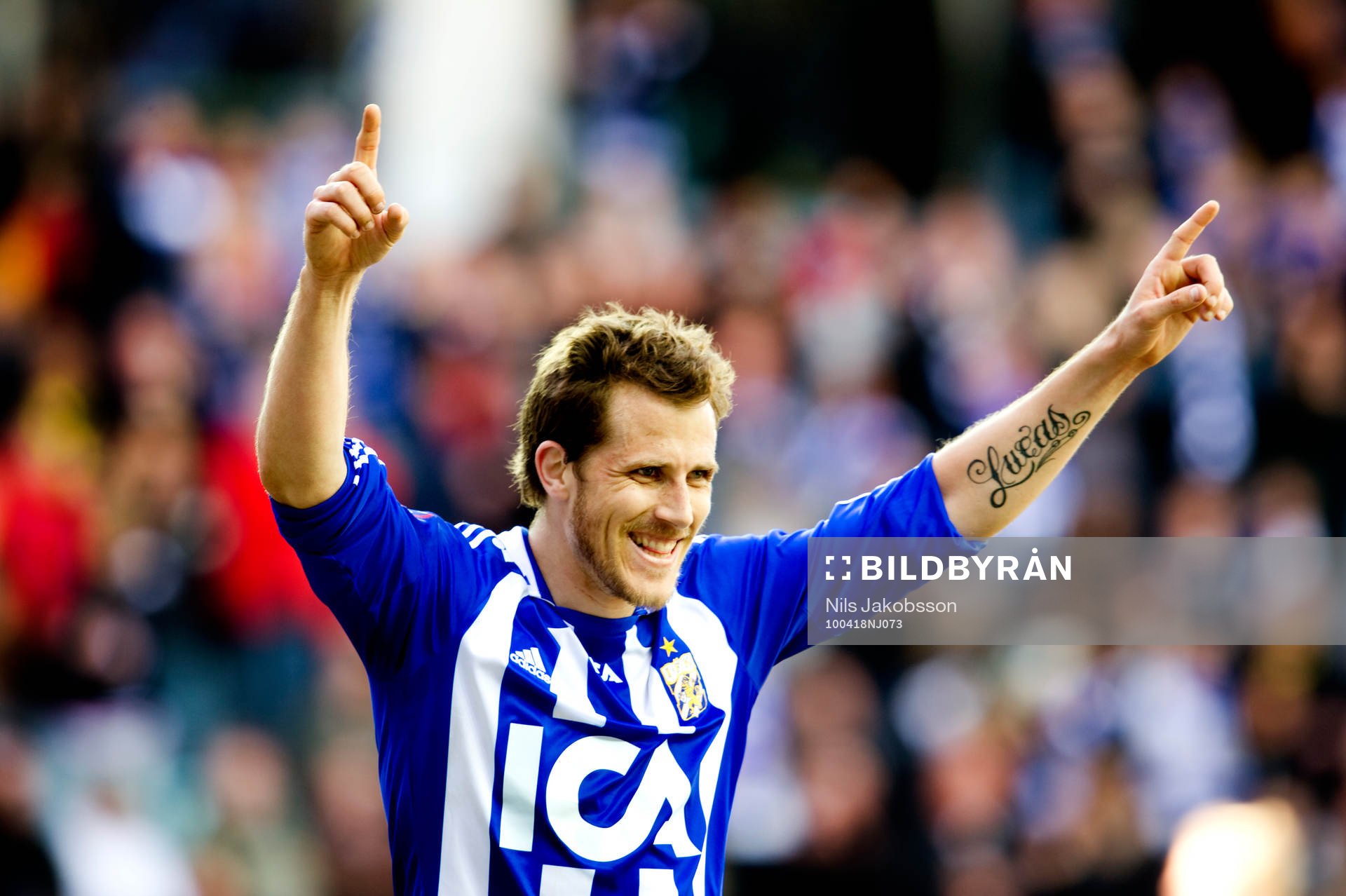 Tobias Hysén, jubel. Tatuering