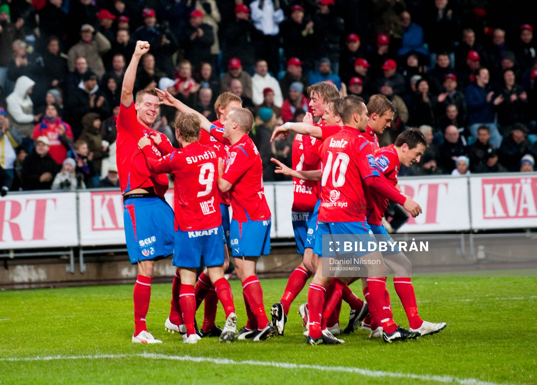 Marcus Nilsson, Helsingborg har gjort 2-1. Jubel