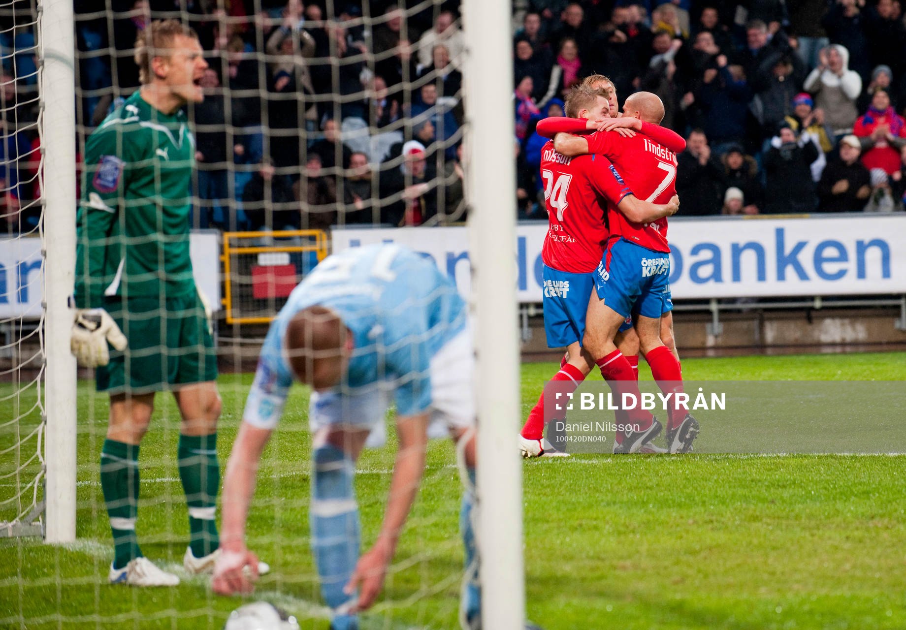 Marcus Nilsson, Helsingborg har gjort 2-1. Jubel. Johan